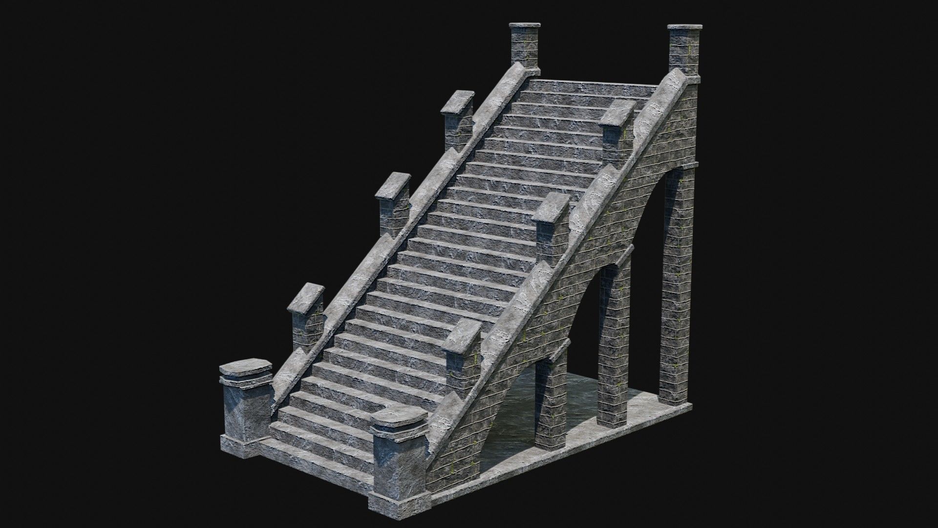 STAIRS COLUMNS GATE STAIR PLATFORM PIER TEMPLE PORTAL COLLECTION Low-poly 3D model_25