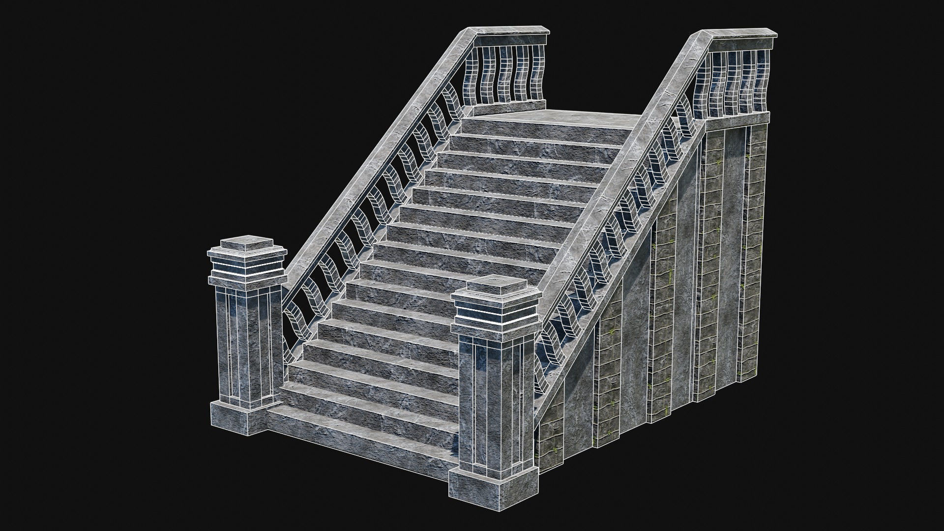 STAIRS COLUMNS GATE STAIR PLATFORM PIER TEMPLE PORTAL COLLECTION Low-poly 3D model_22