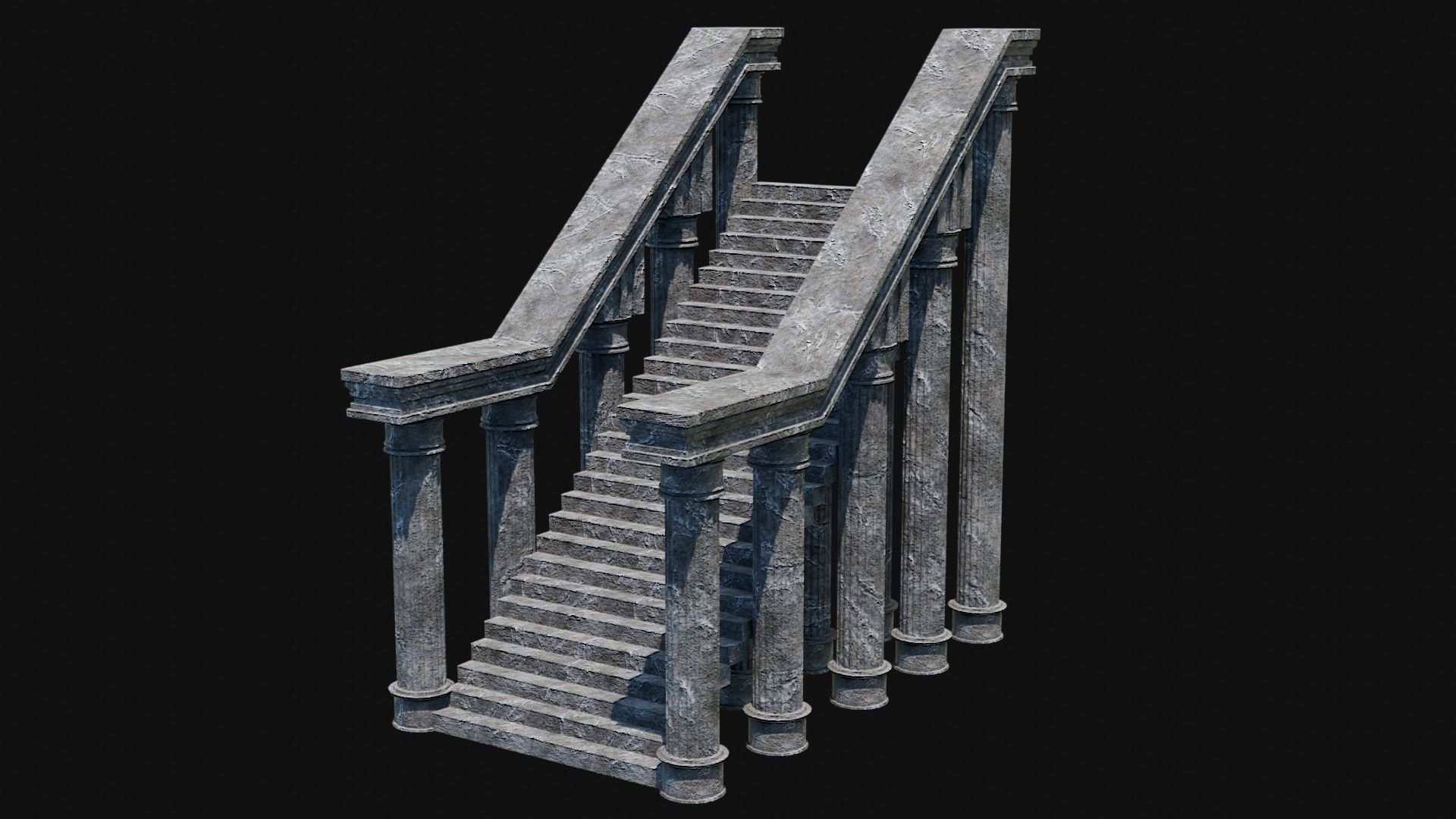 STAIRS COLUMNS GATE STAIR PLATFORM PIER TEMPLE PORTAL COLLECTION Low-poly 3D model_49