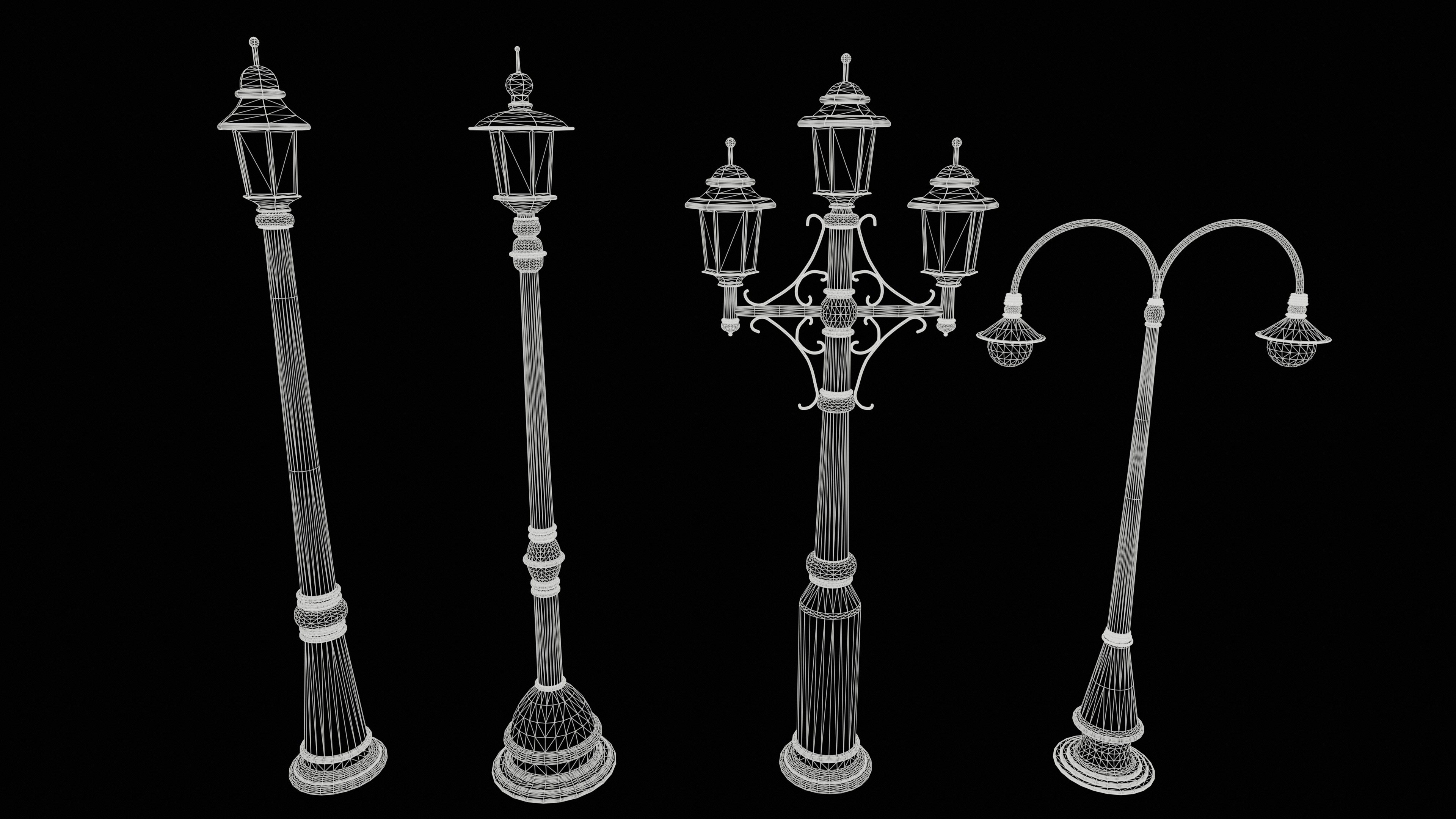 Street Light Low-poly 3D model_9