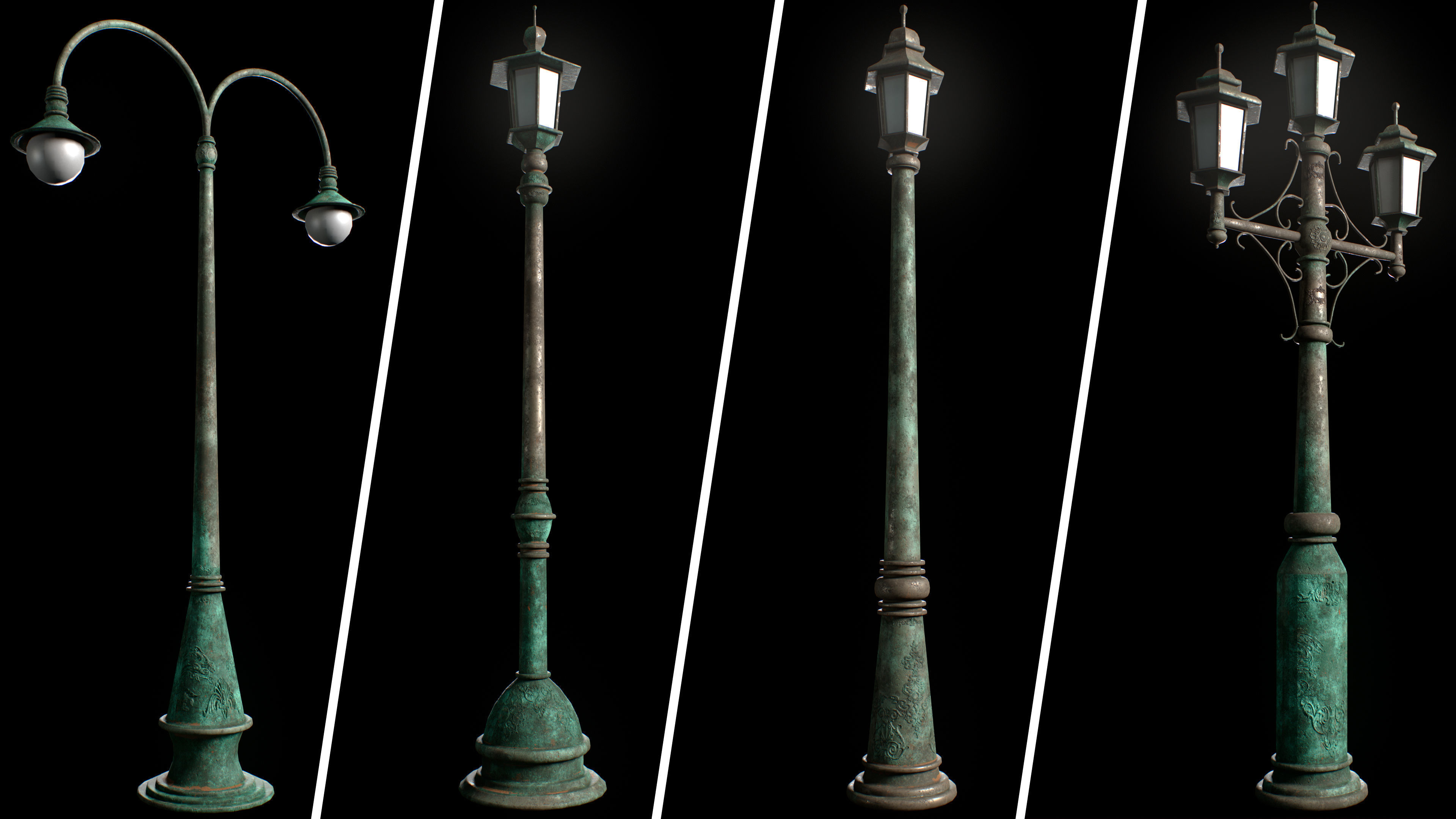 Street Light Low-poly 3D model_3