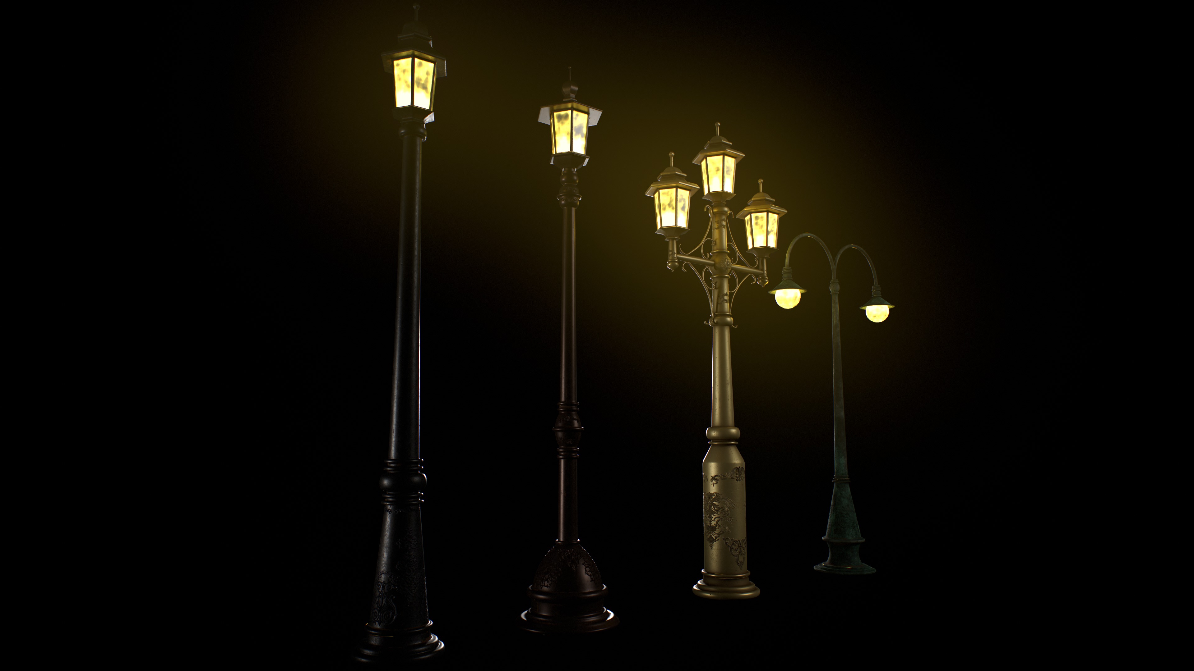 Street Light Low-poly 3D model_8