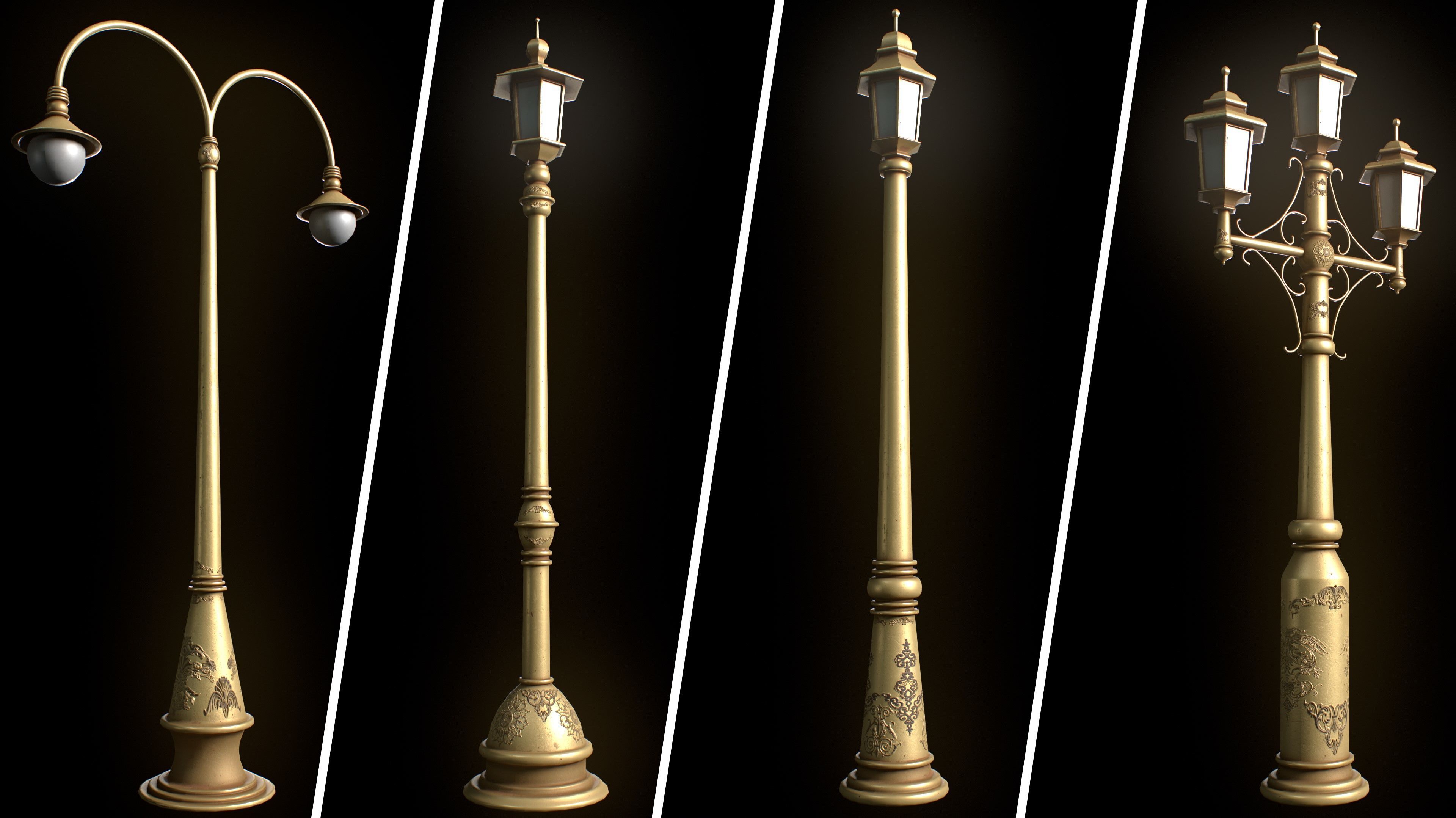 Street Light Low-poly 3D model_2