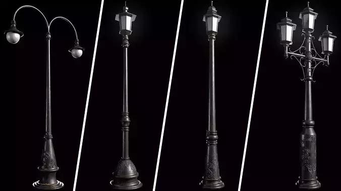 Street Light Low-poly 3D model Street Light Low-poly 3D model