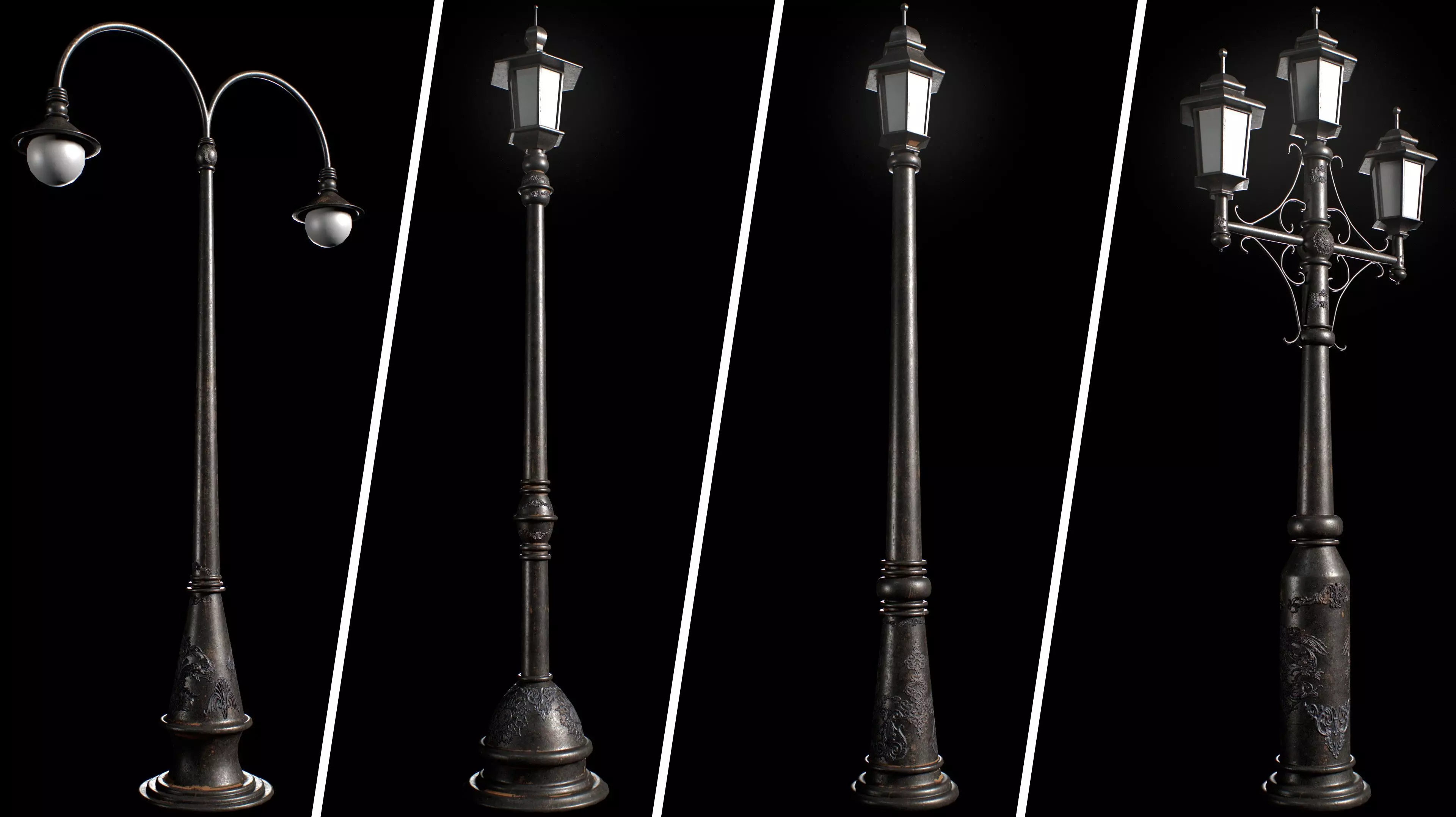 Street Light Low-poly 3D model_0