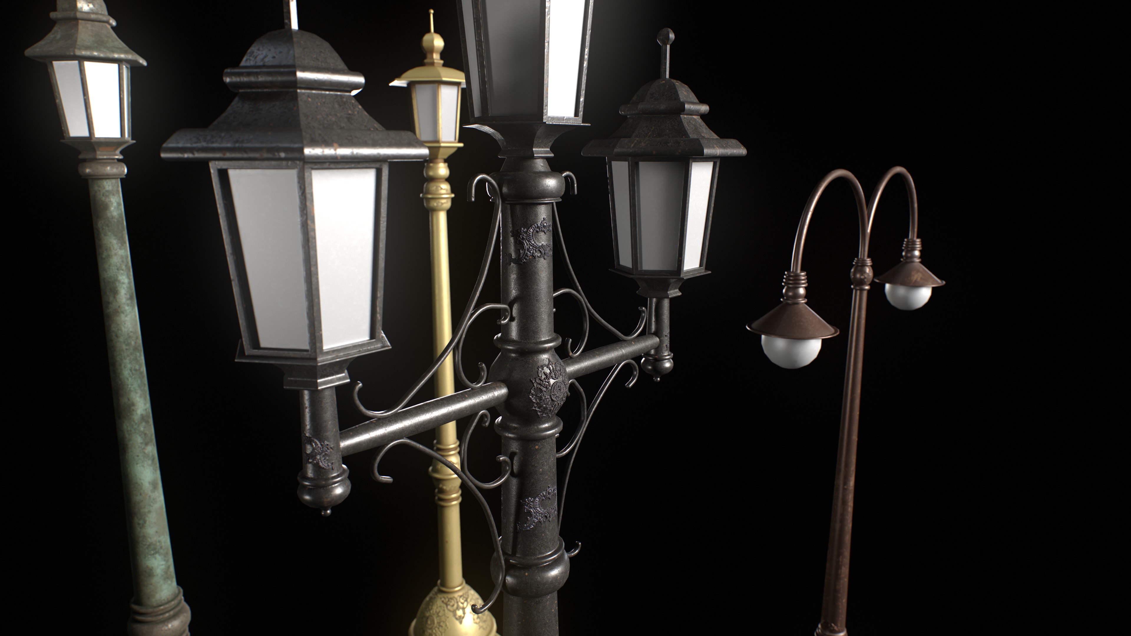 Street Light Low-poly 3D model_6
