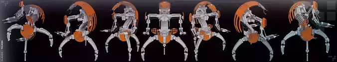 Droideka Star Wars 3D model Droideka Star Wars 3D model