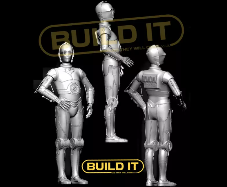 C3PO full size stars wars stl statue  3D print model_0
