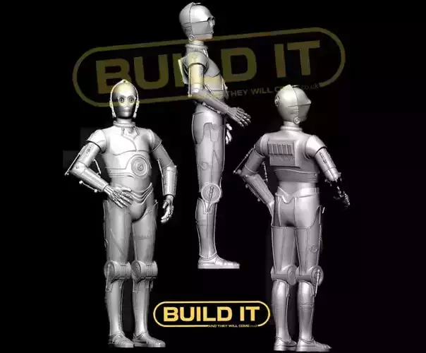 C3PO full size stars wars stl statue  3D print model