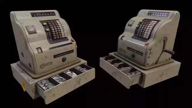 Vintage Cassier Machine Pbr Low-poly 3D model