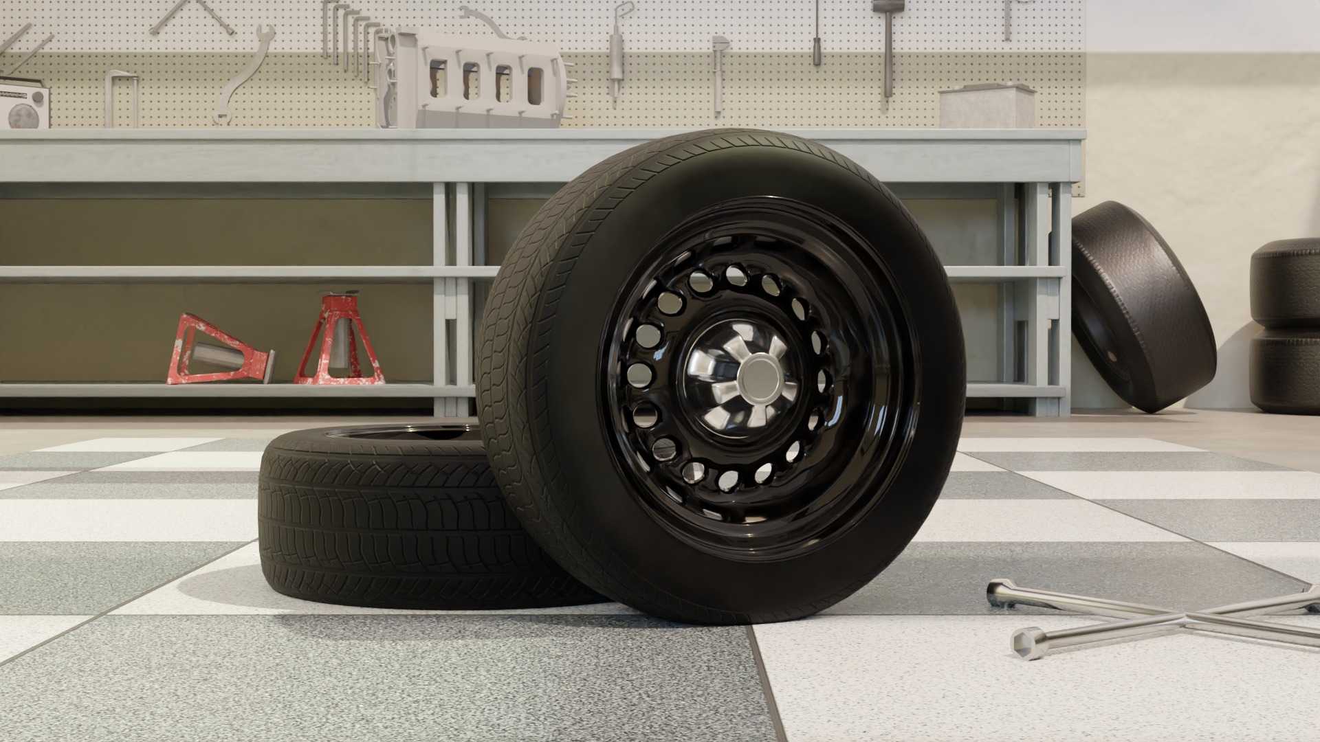High-Performance Sport Car Wheel for Games and Rendering Low-poly 3D model_2