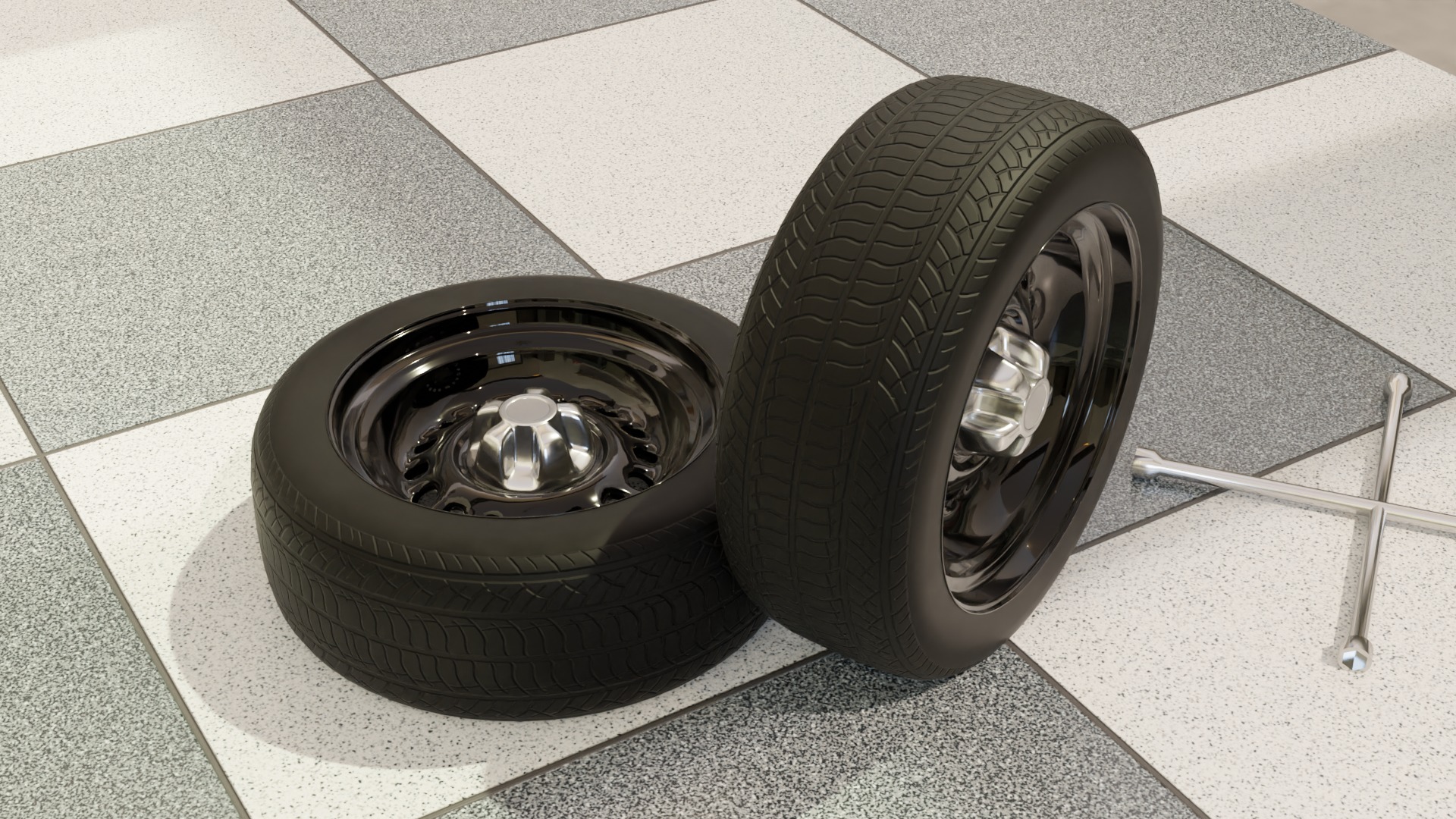 High-Performance Sport Car Wheel for Games and Rendering Low-poly 3D model_7