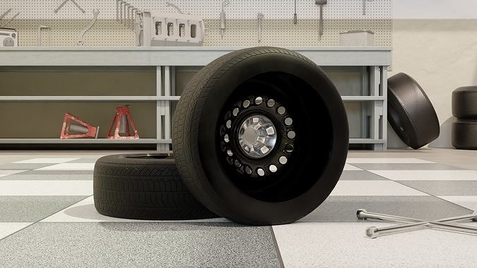High-Performance Sport Car Wheel for Games and Rendering Low-poly 3D model 3
