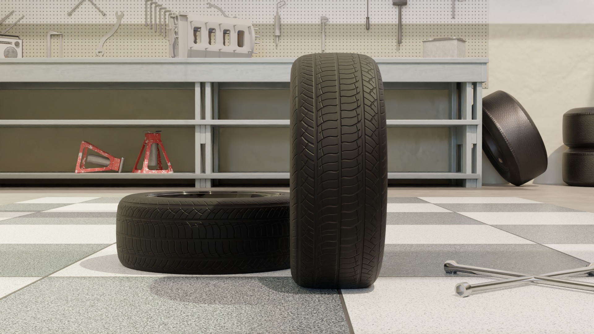 High-Performance Sport Car Wheel for Games and Rendering Low-poly 3D model_6