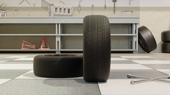 High-Performance Sport Car Wheel for Games and Rendering Low-poly 3D model 6