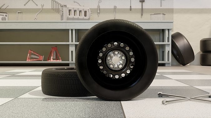 High-Performance Sport Car Wheel for Games and Rendering Low-poly 3D model 5