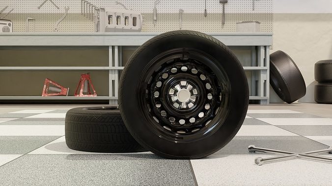 High-Performance Sport Car Wheel for Games and Rendering Low-poly 3D model 4