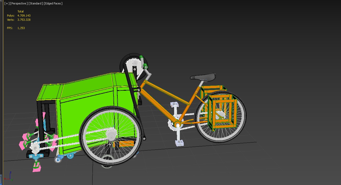 SWEEPER PEDAL BIKE TRICYCLE BICYCLE CLEANER SWAB MOP MACHINE 3D model_19
