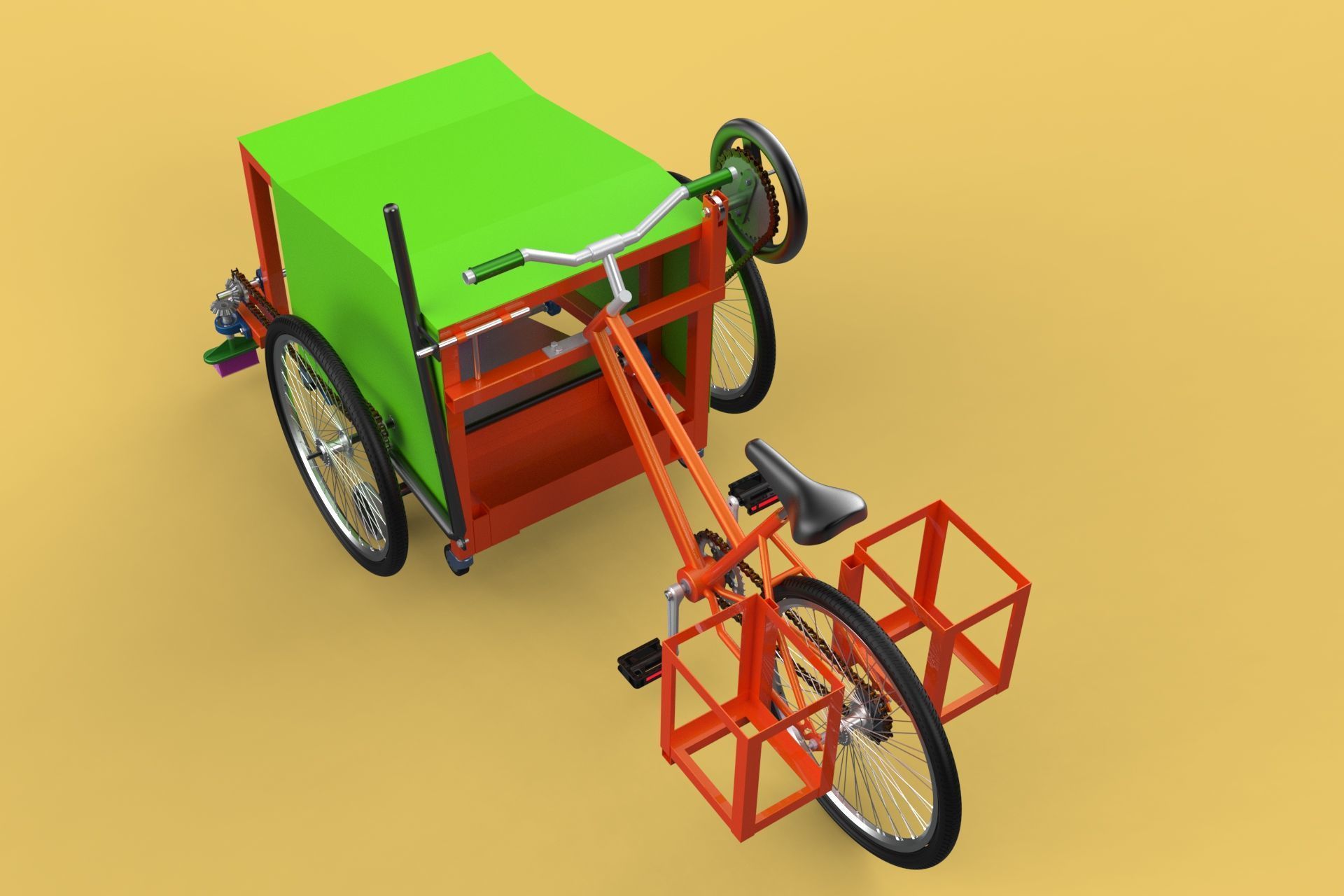 SWEEPER PEDAL BIKE TRICYCLE BICYCLE CLEANER SWAB MOP MACHINE 3D model_2