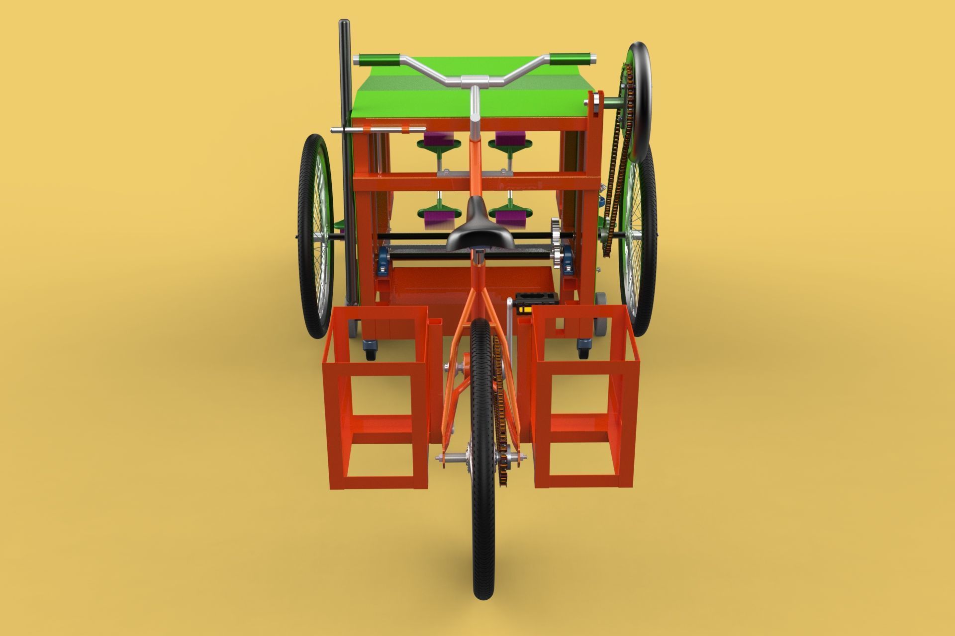SWEEPER PEDAL BIKE TRICYCLE BICYCLE CLEANER SWAB MOP MACHINE 3D model_13