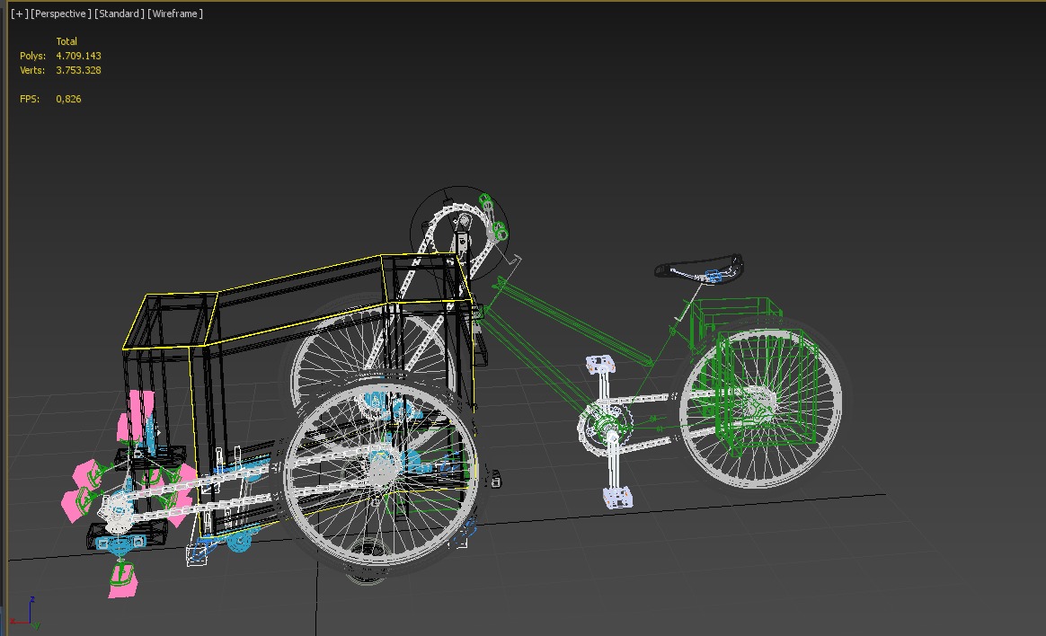 SWEEPER PEDAL BIKE TRICYCLE BICYCLE CLEANER SWAB MOP MACHINE 3D model_20