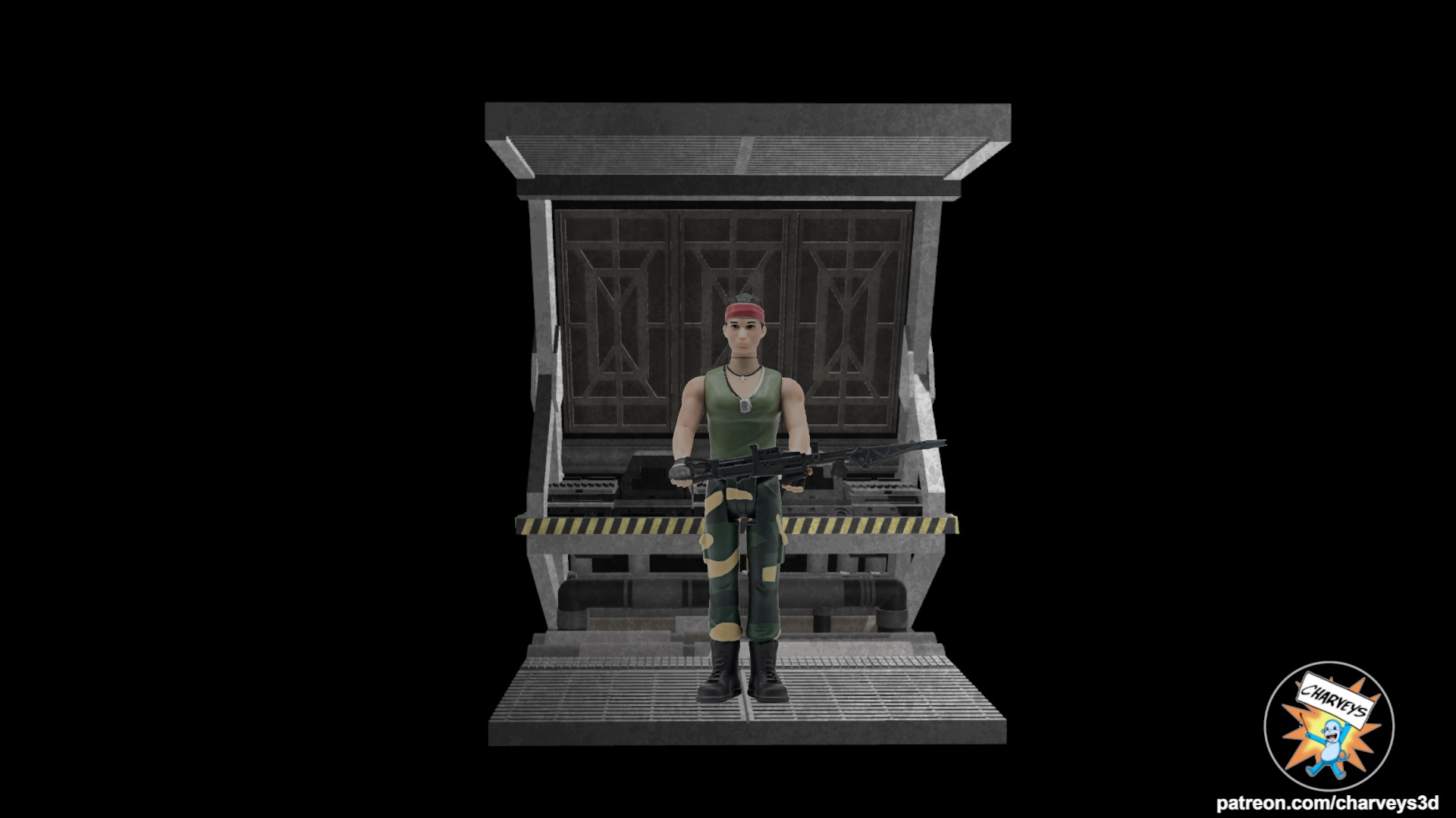 Aliens Hadleys Hope Corridor Diorama for action figures 3D print model_1