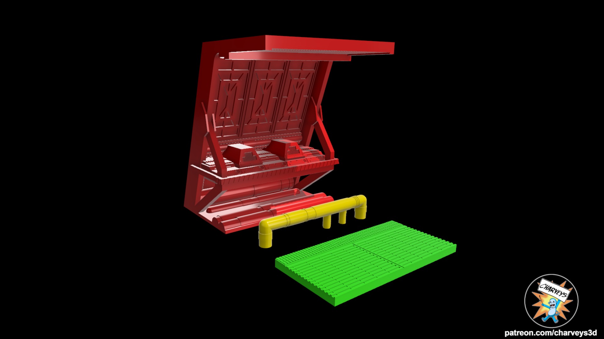 Aliens Hadleys Hope Corridor Diorama for action figures 3D print model_7