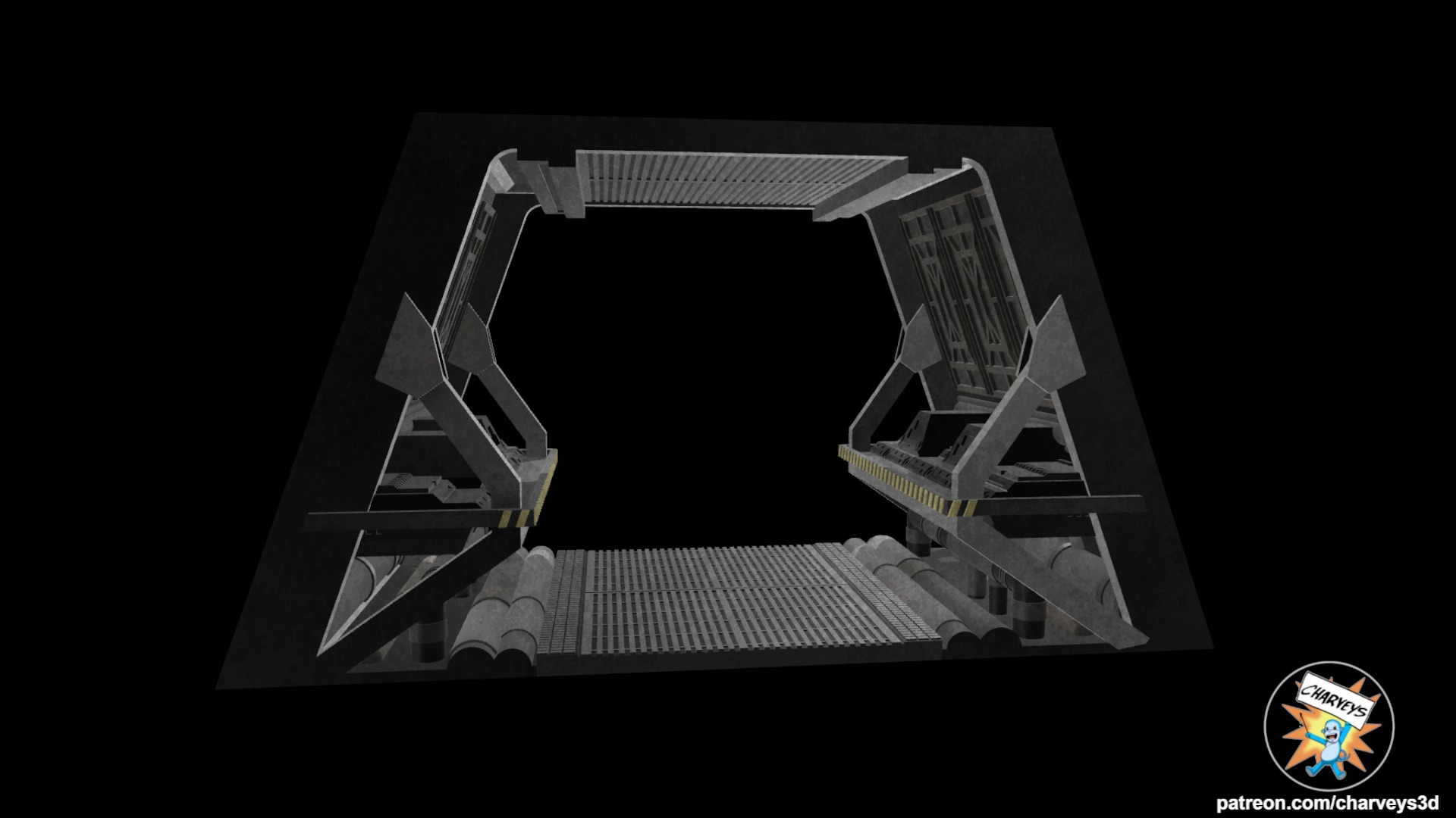 Aliens Hadleys Hope Corridor Diorama for action figures 3D print model_6