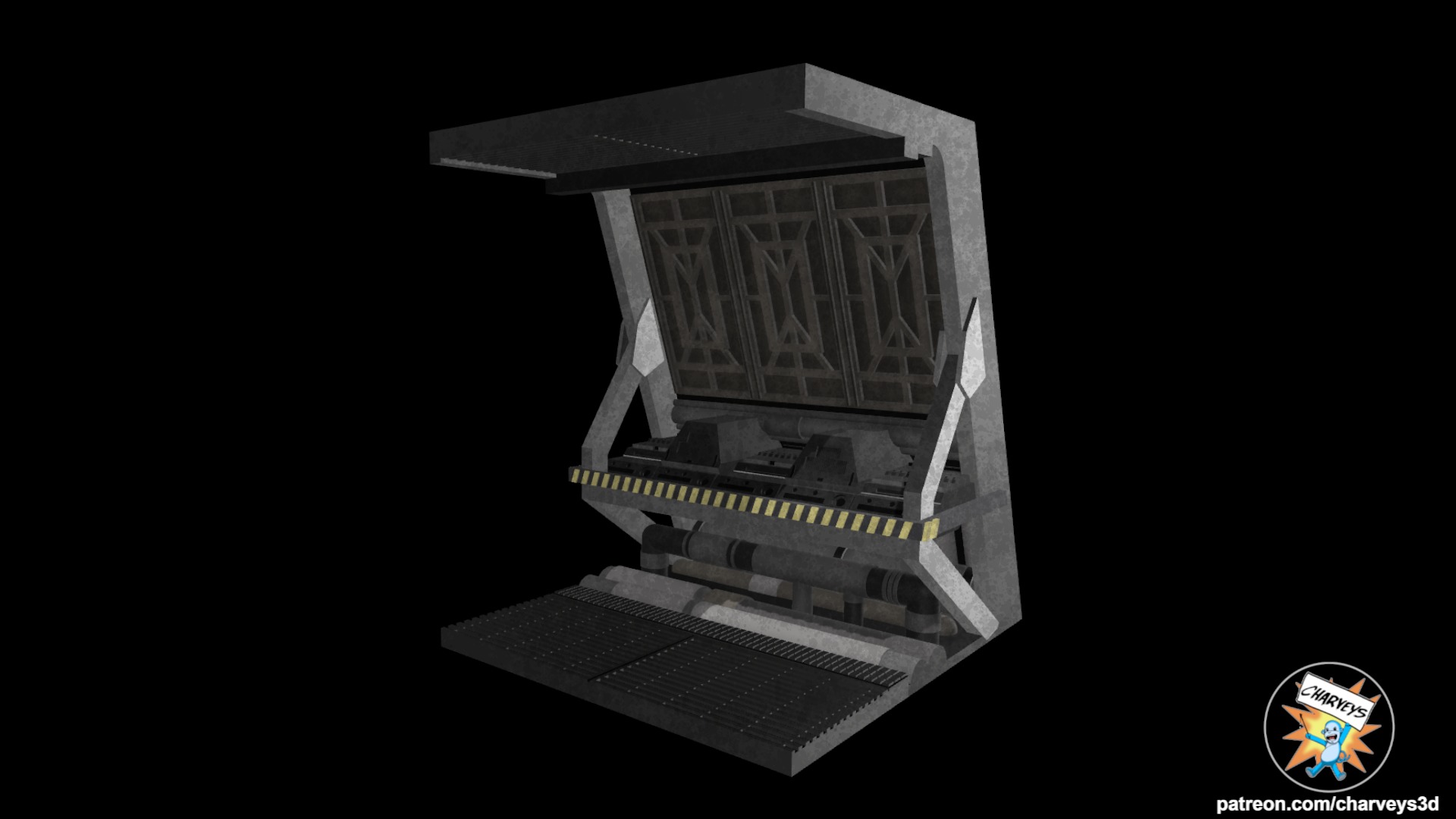 Aliens Hadleys Hope Corridor Diorama for action figures 3D print model_3