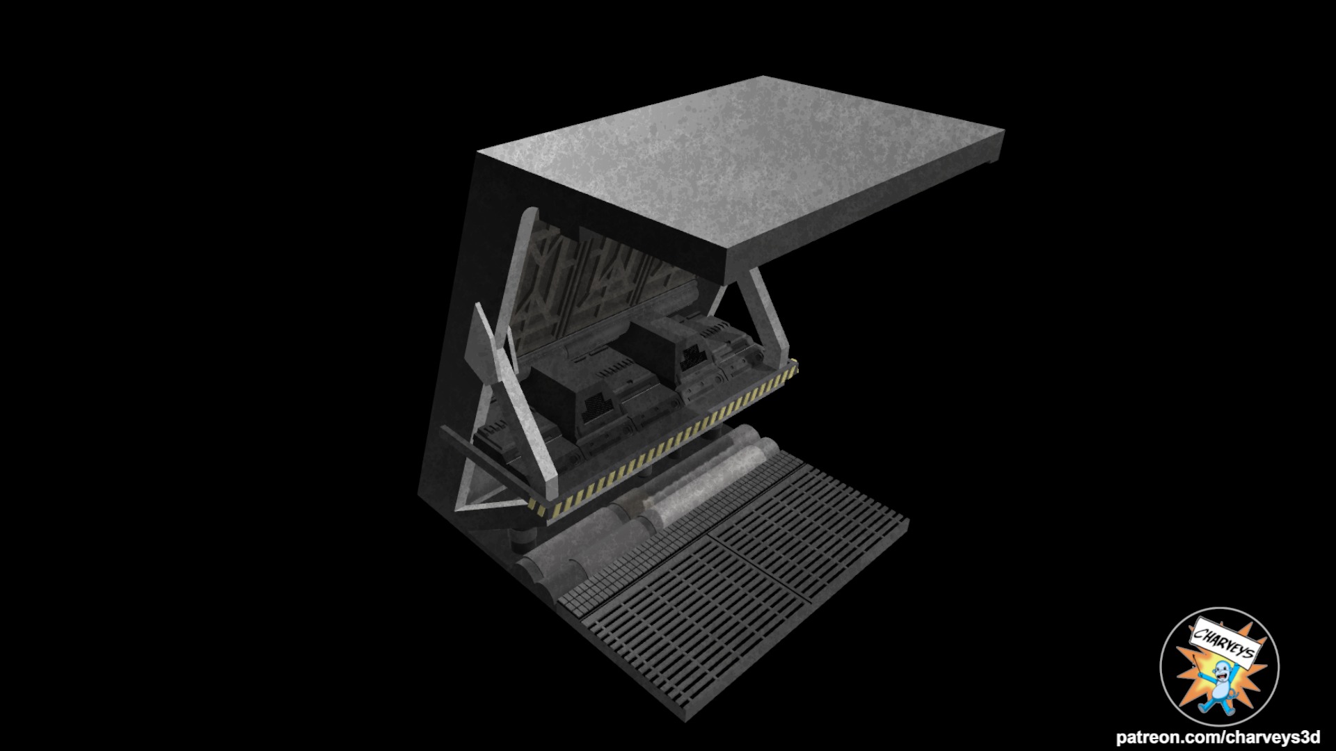 Aliens Hadleys Hope Corridor Diorama for action figures 3D print model_4