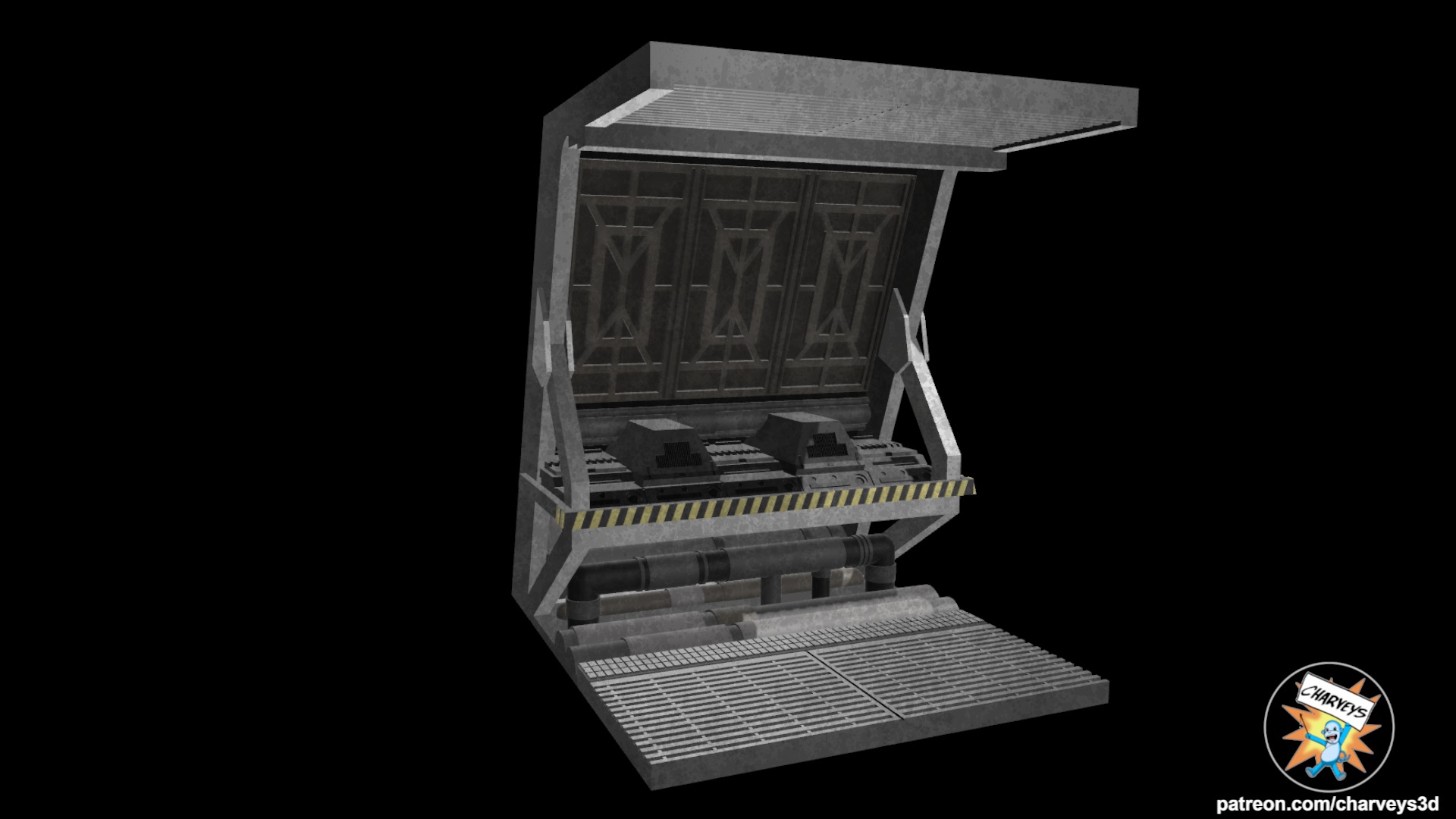 Aliens Hadleys Hope Corridor Diorama for action figures 3D print model_2