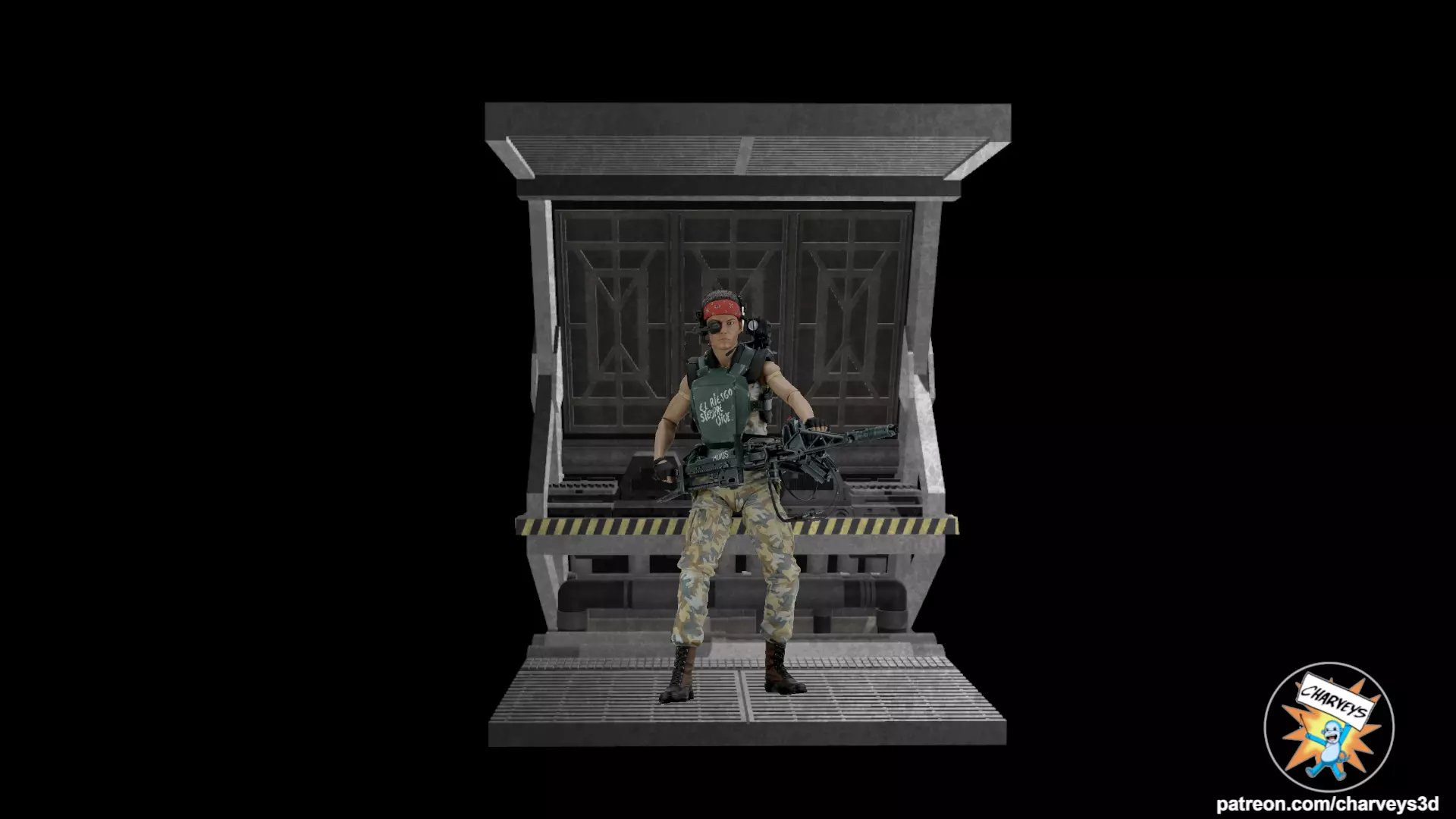 Aliens Hadleys Hope Corridor Diorama for action figures 3D print model_0