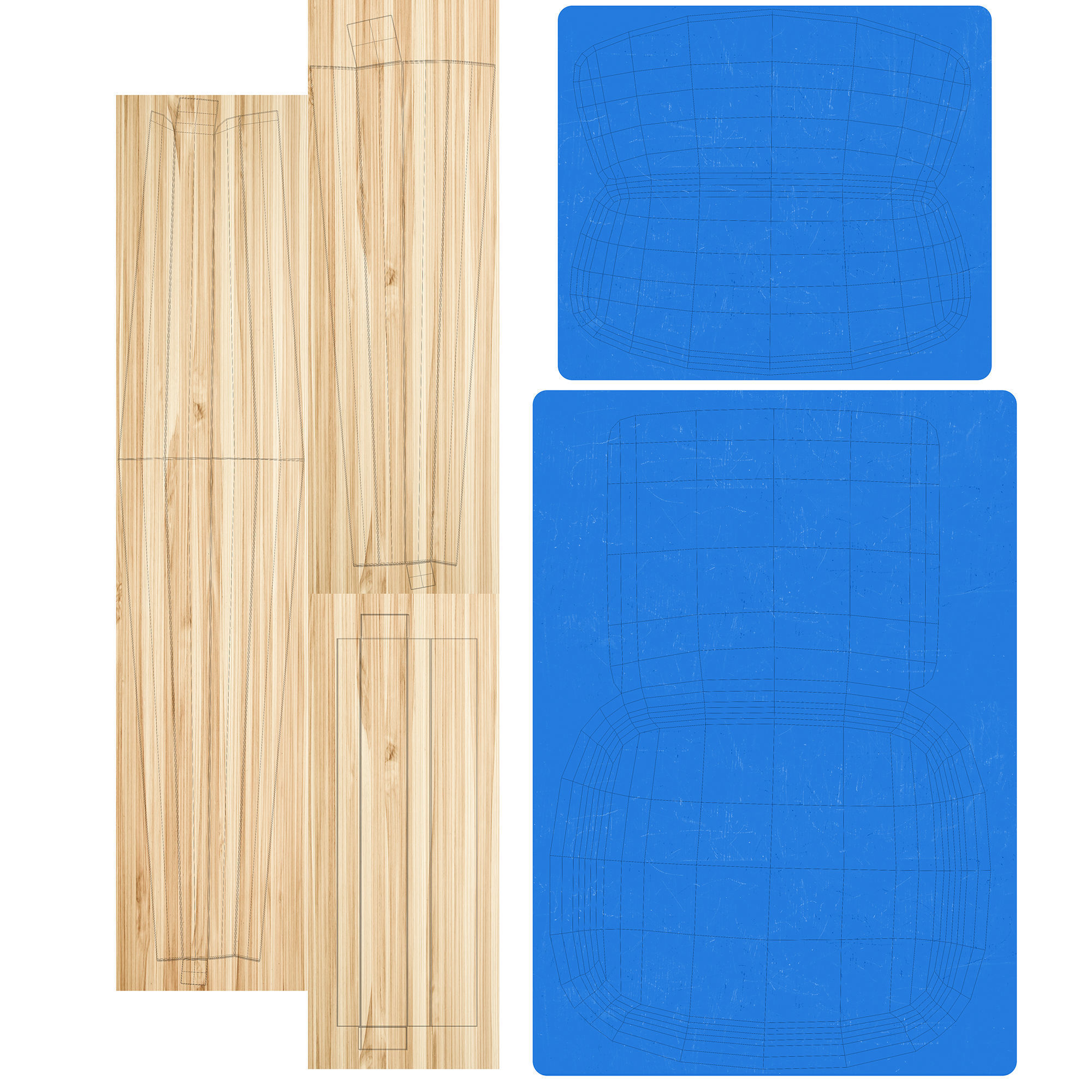 Kids tables and puzzle mat 3D model_7