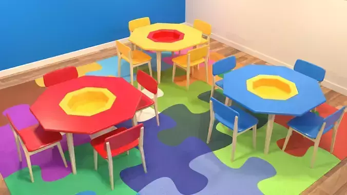 Kids tables and puzzle mat