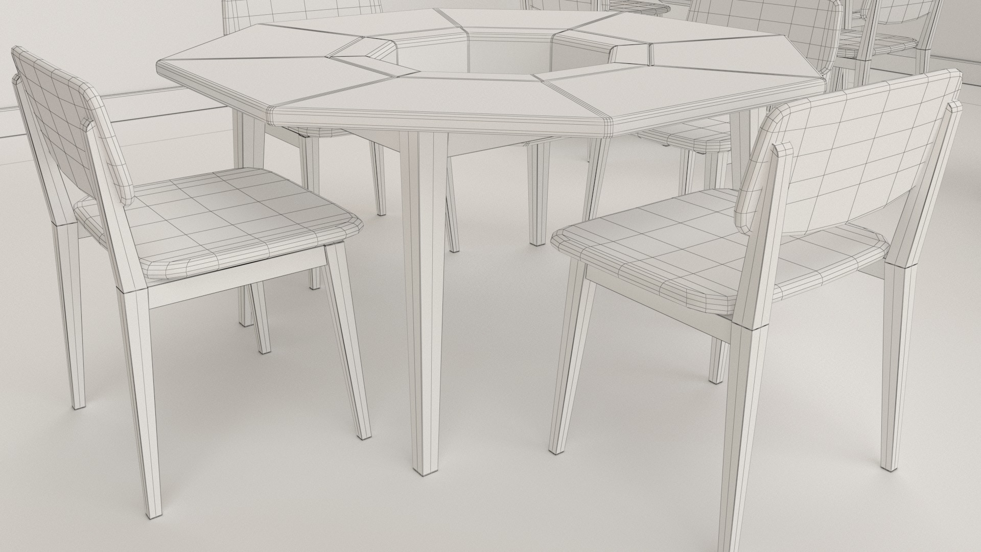 Kids tables and puzzle mat 3D model_5