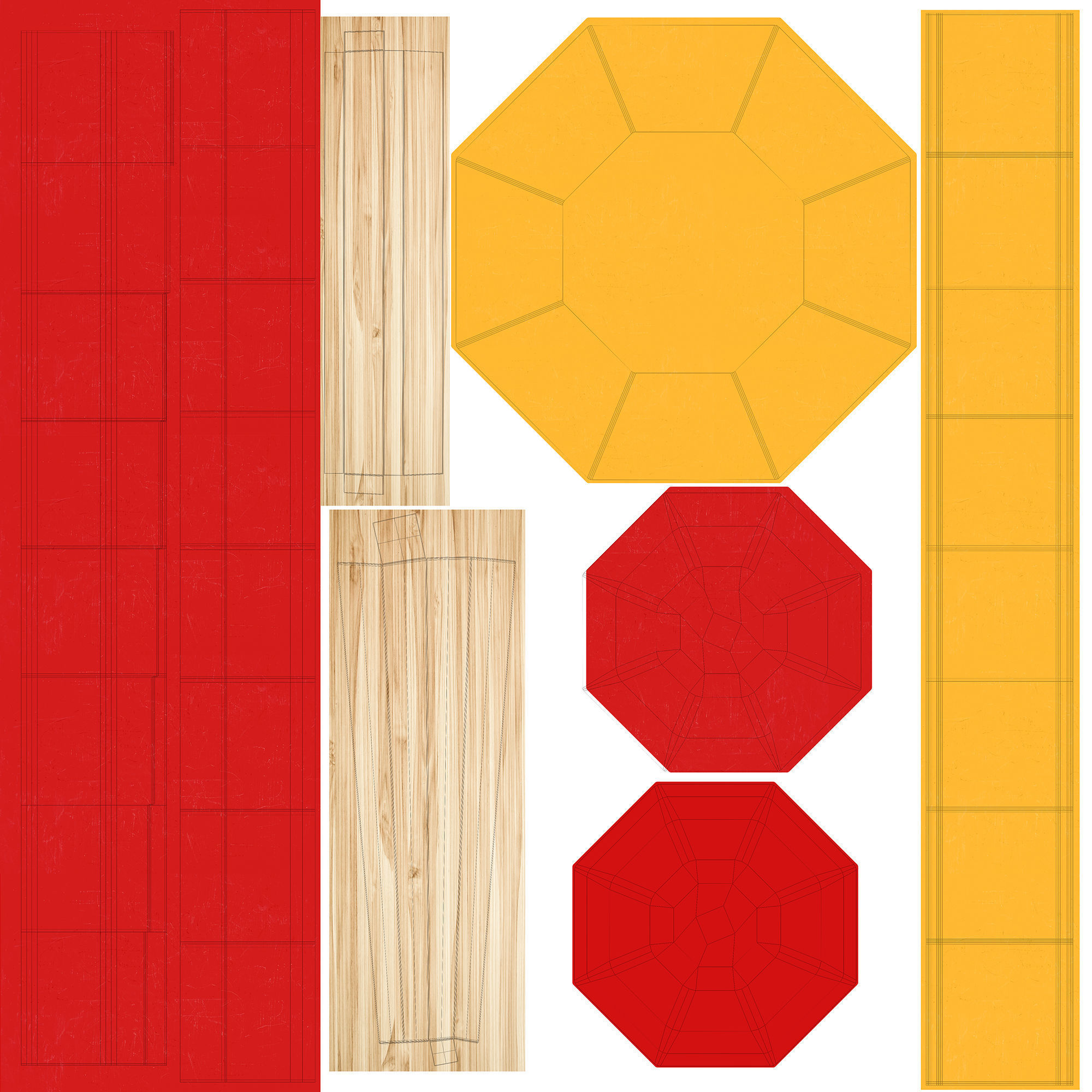 Kids tables and puzzle mat 3D model_8