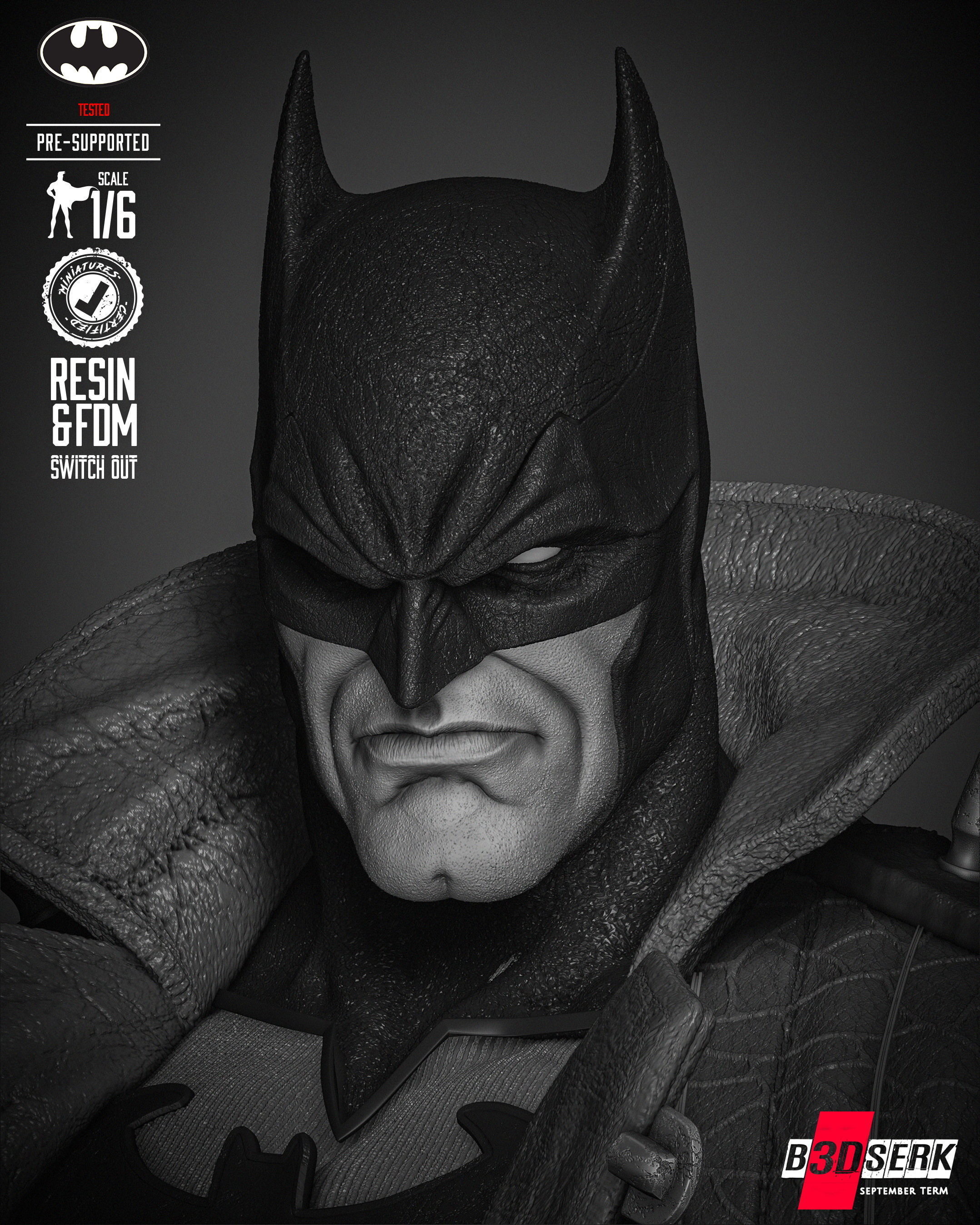 B3DSERK Batman Dark Nights Sculpture 3D print model_31