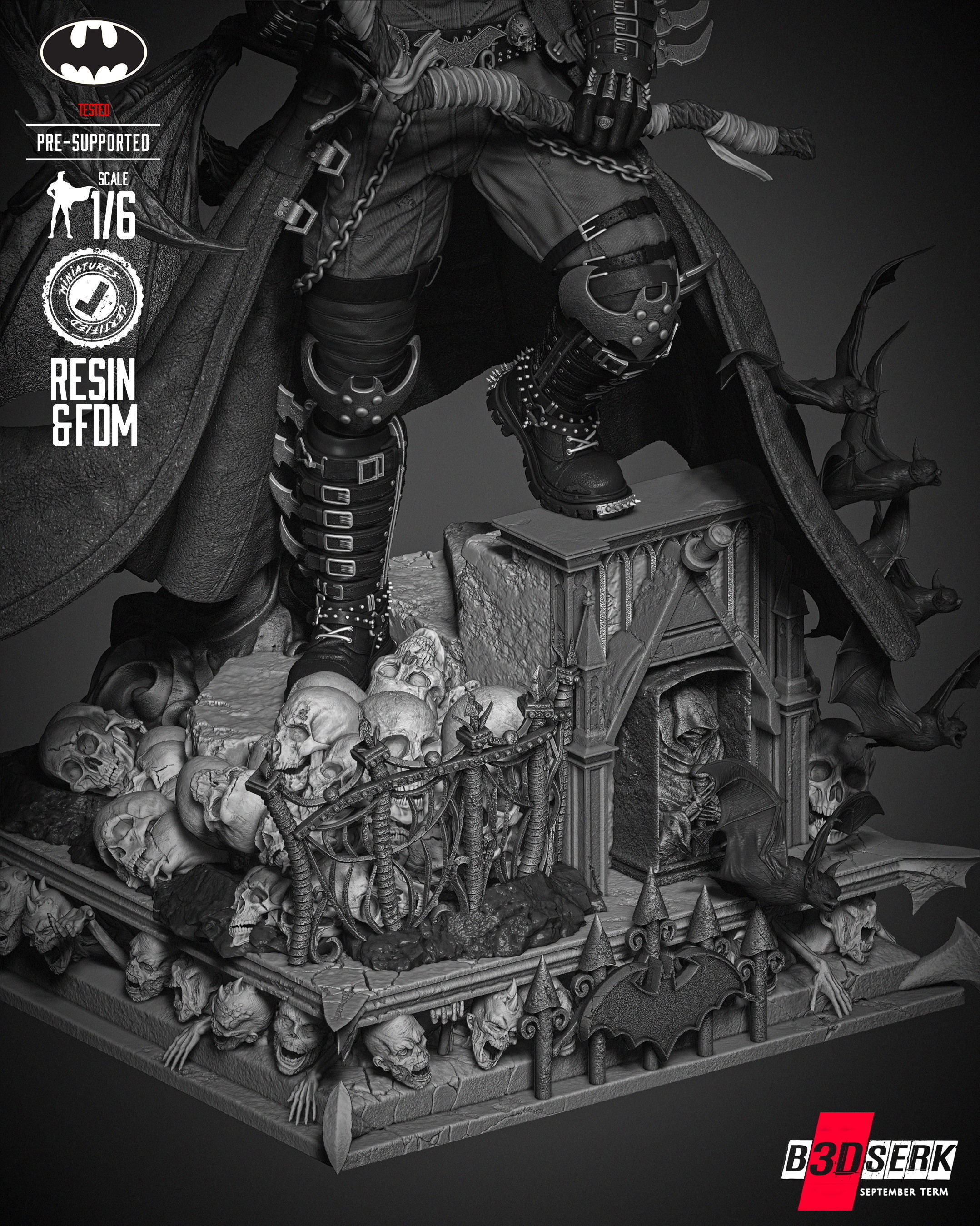 B3DSERK Batman Dark Nights Sculpture 3D print model_38
