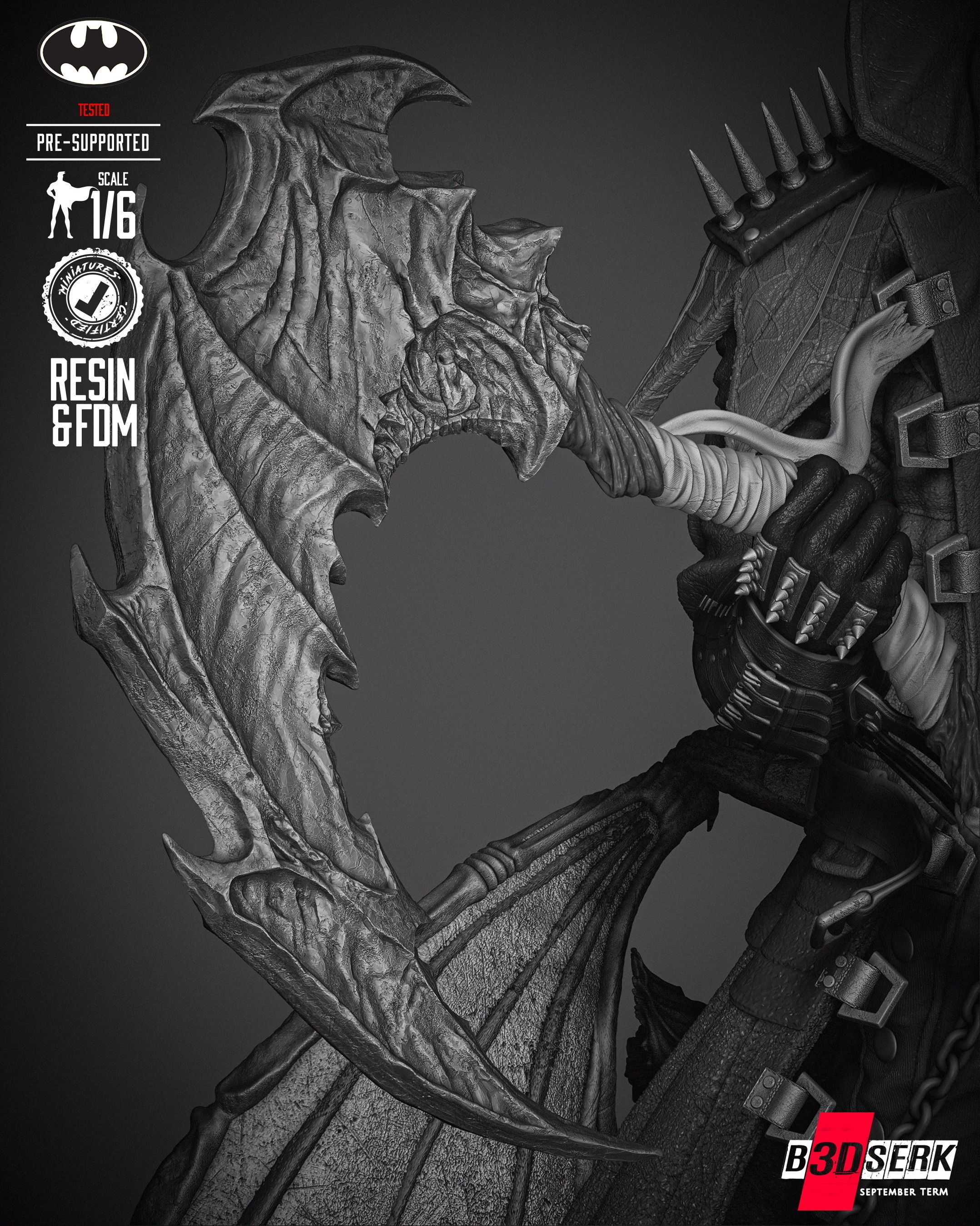 B3DSERK Batman Dark Nights Sculpture 3D print model_12