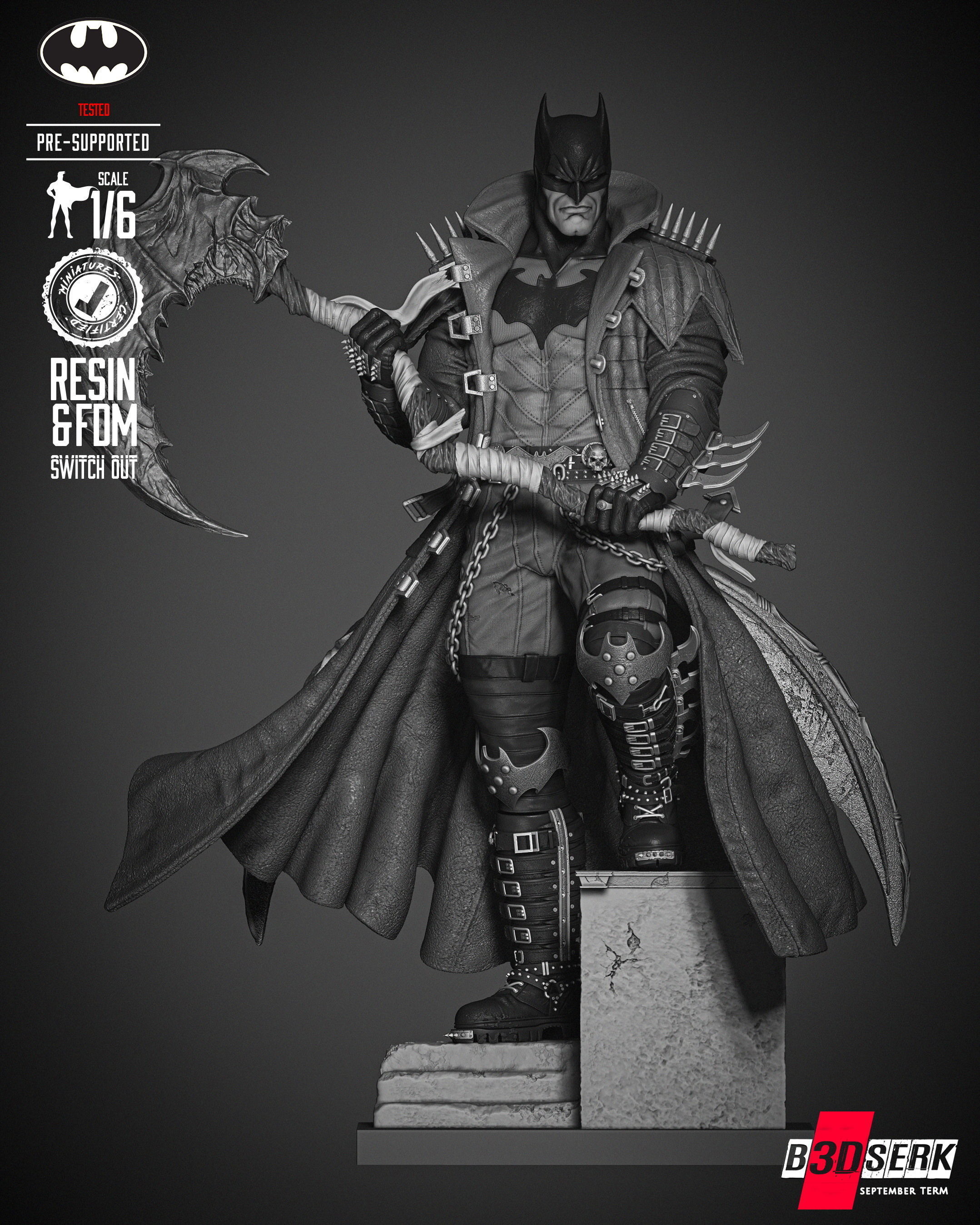 B3DSERK Batman Dark Nights Sculpture 3D print model_47