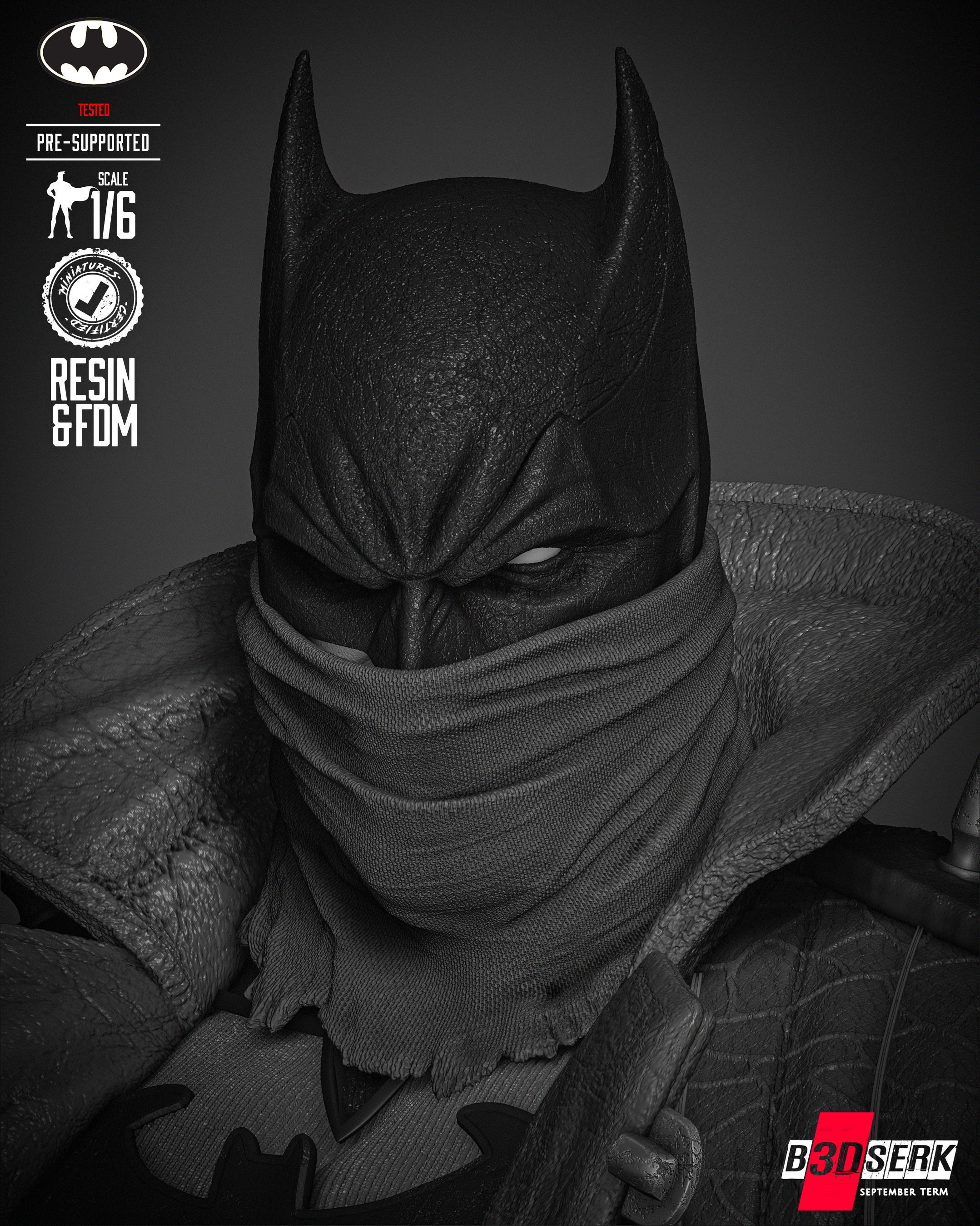 B3DSERK Batman Dark Nights Sculpture 3D print model_29