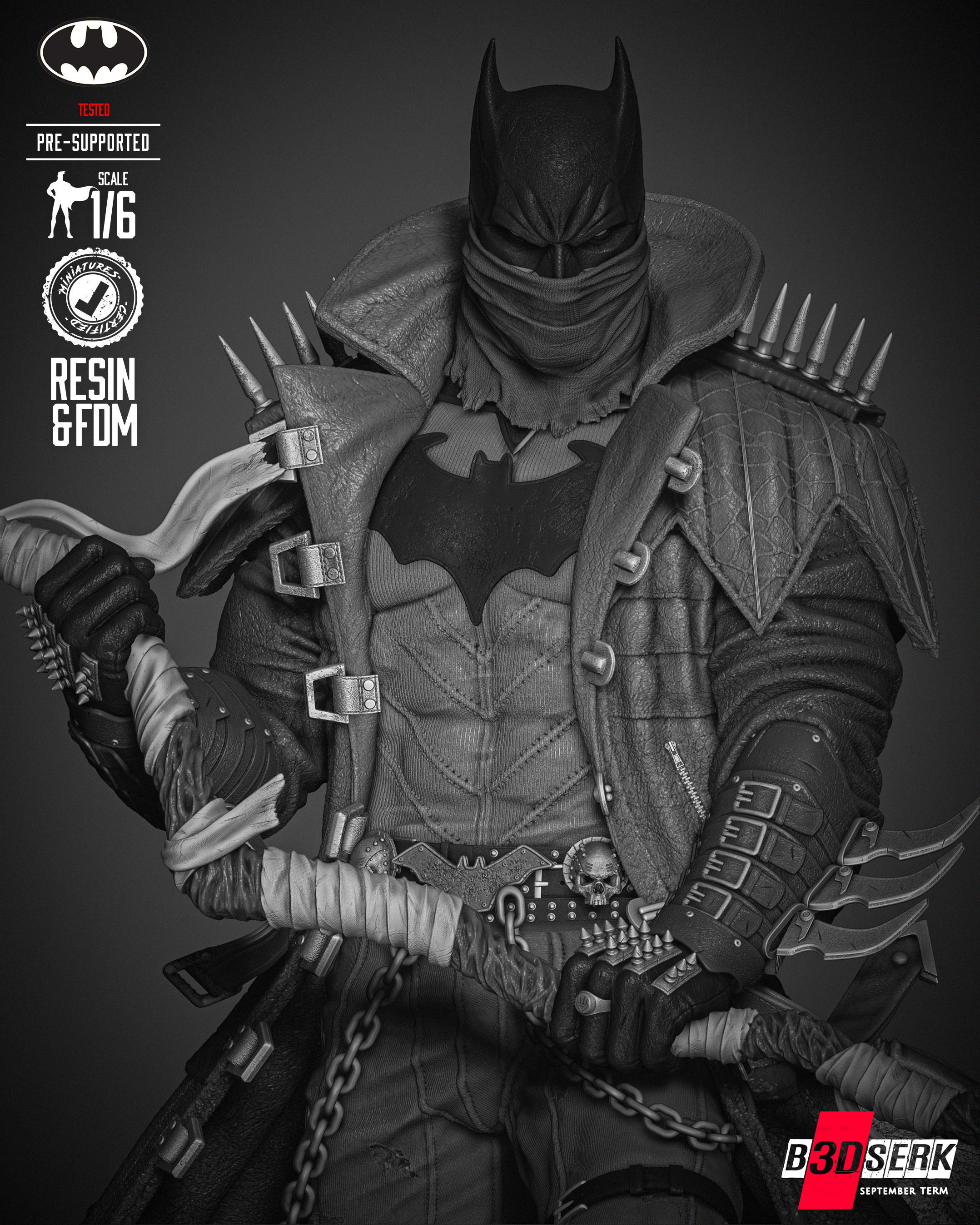 B3DSERK Batman Dark Nights Sculpture 3D print model_10