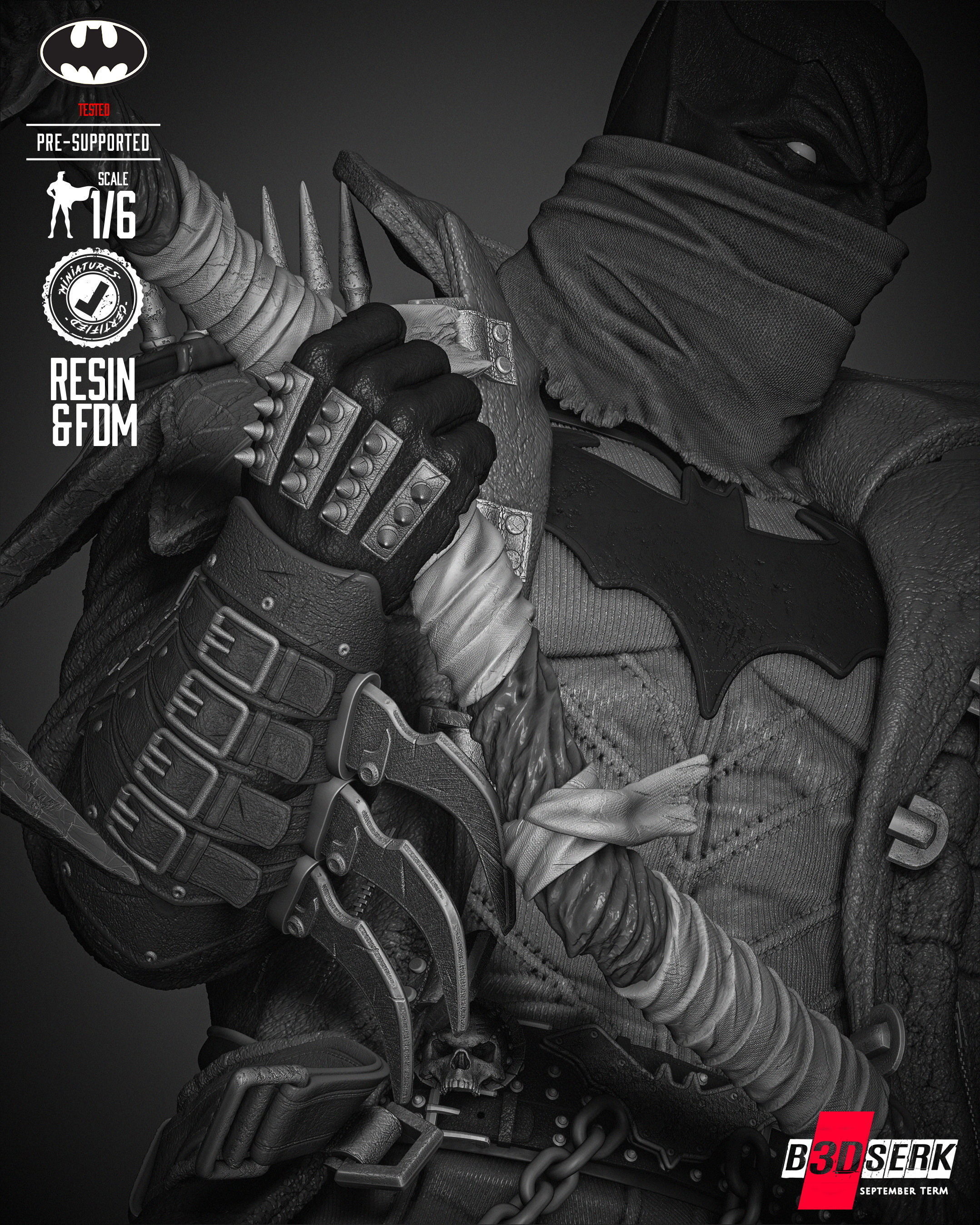 B3DSERK Batman Dark Nights Sculpture 3D print model_21