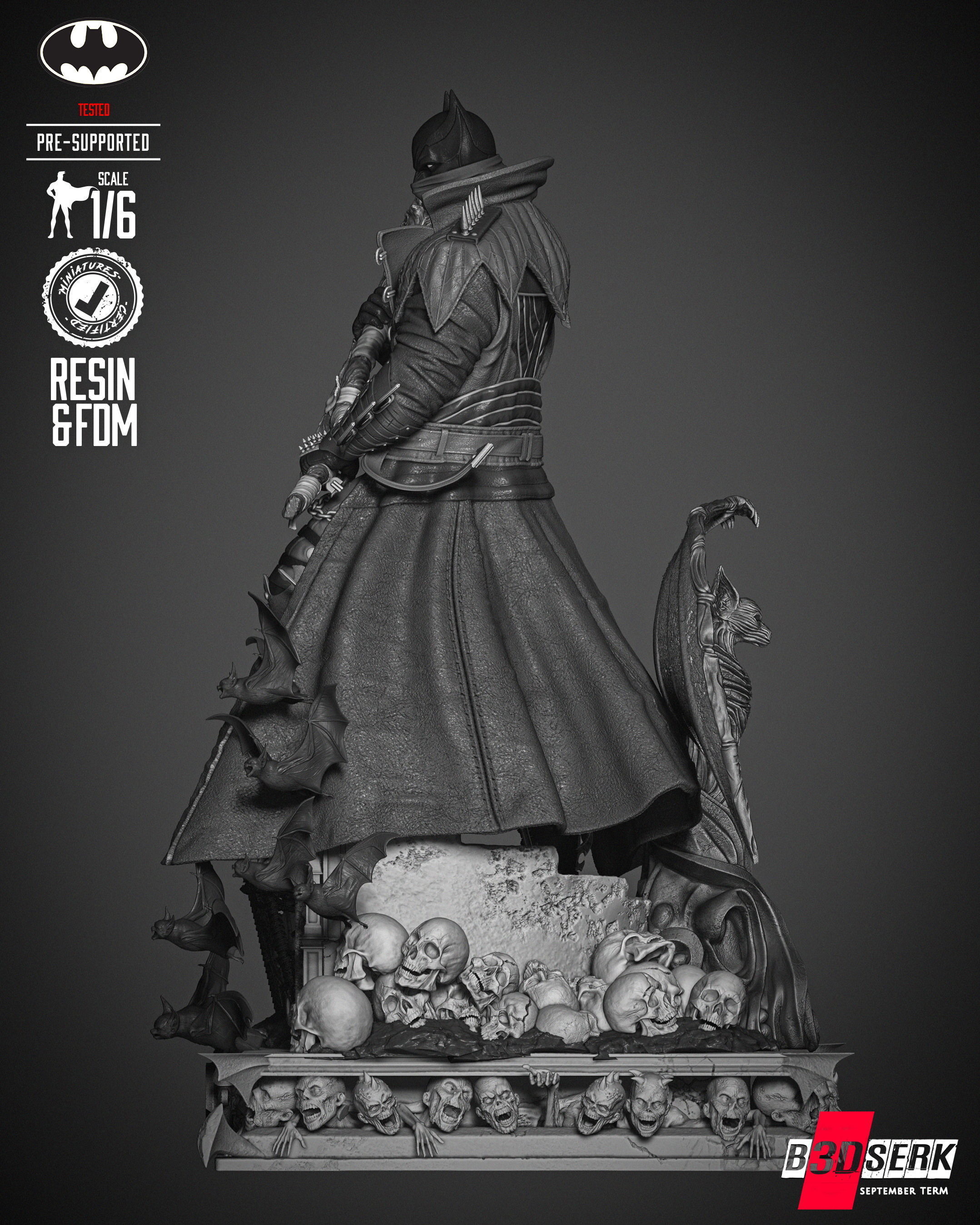 B3DSERK Batman Dark Nights Sculpture 3D print model_1