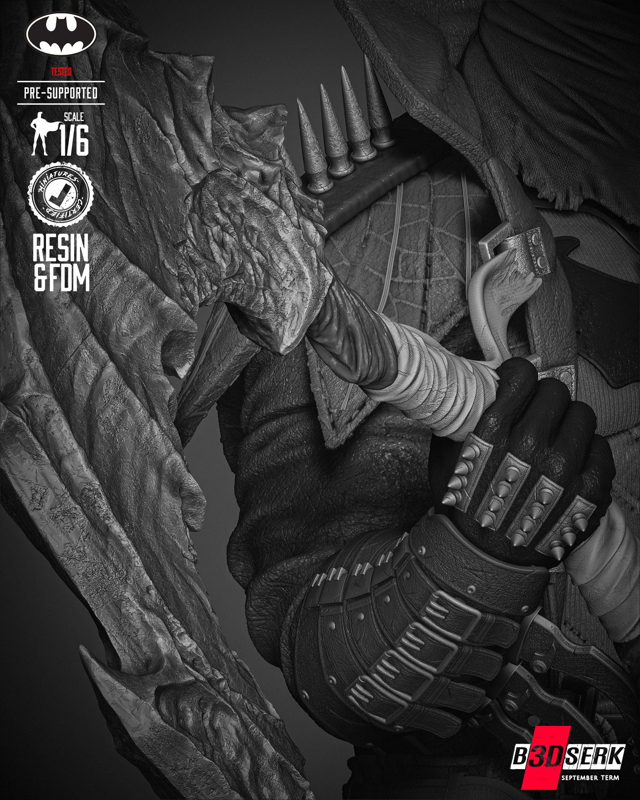 B3DSERK Batman Dark Nights Sculpture 3D print model_17