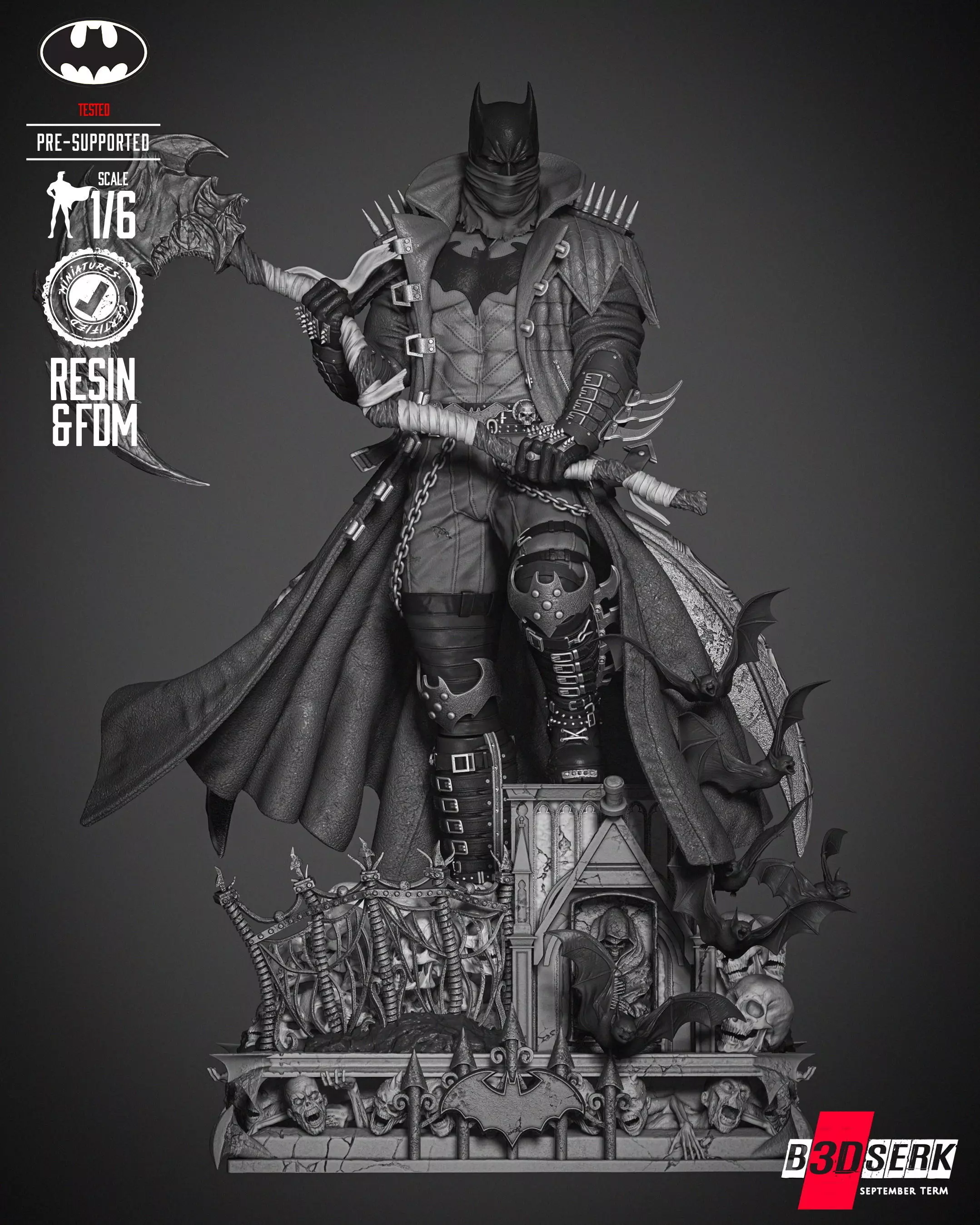 B3DSERK Batman Dark Nights Sculpture 3D print model_0