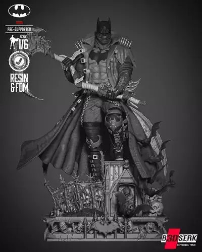 B3DSERK Batman Dark Nights Sculpture 3D print model