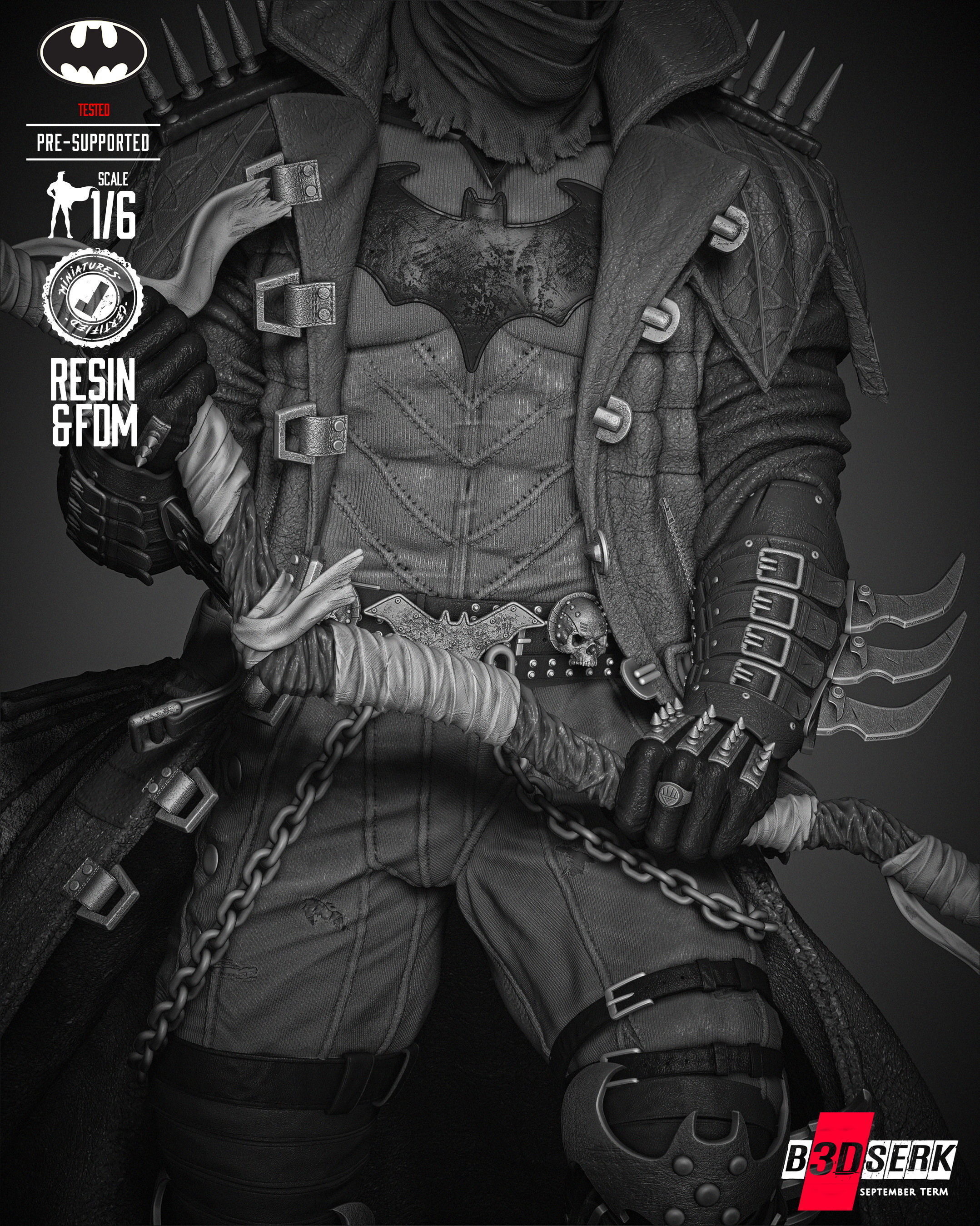 B3DSERK Batman Dark Nights Sculpture 3D print model_20