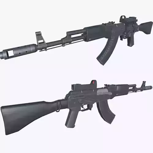 15-AK-47M-gun model 3d game ready model Low-poly 3D model
