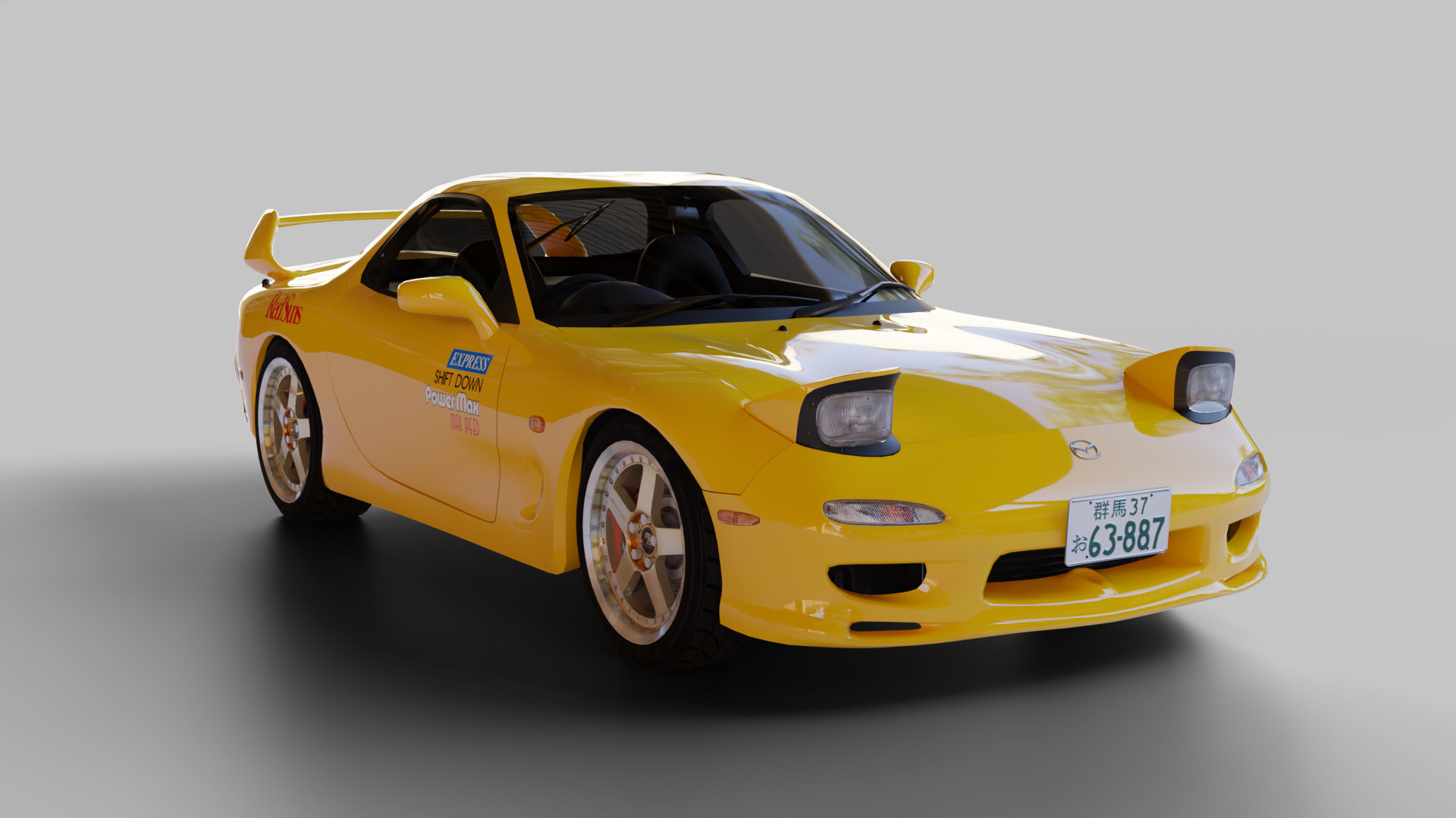 Mazda RX7 FD Keisuke Style Low-poly 3D model_6